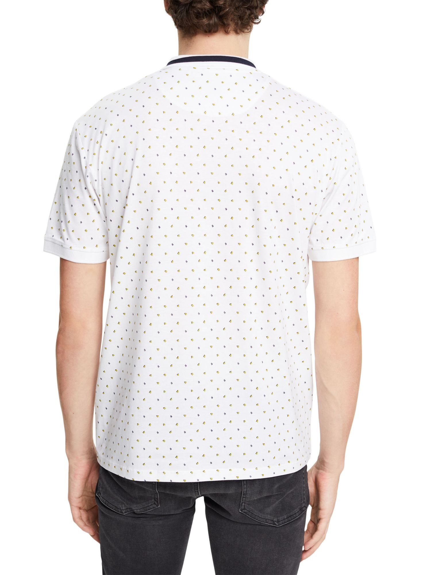 Allover-Muster OFF Poloshirt Esprit WHITE mit Poloshirt