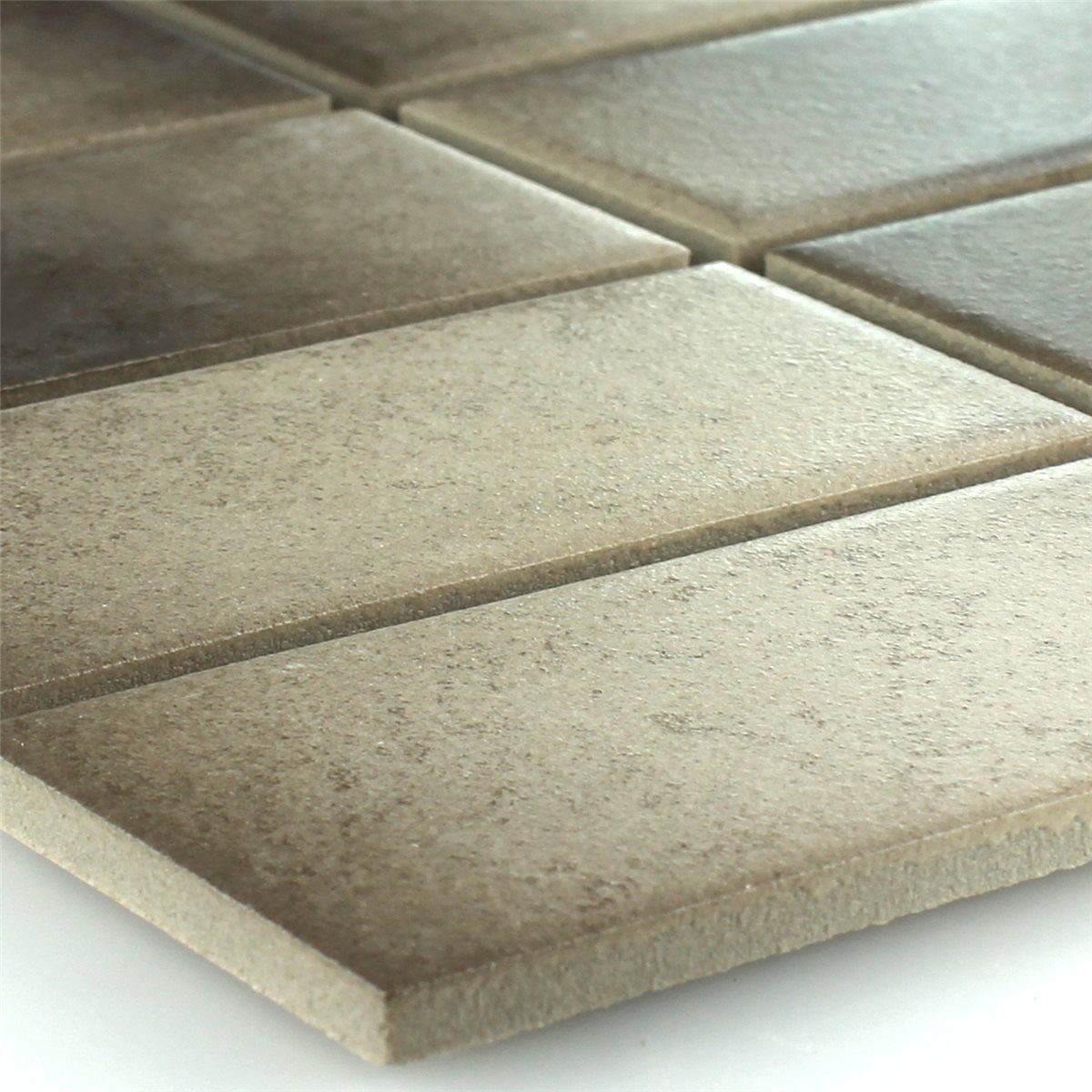 Mosafil Mosaikfliesen Keramik Mosaikfliesen Camacha Beige Braun Rechteck, Keramik 33.600x29.000, beige-braun, Verlegefertig auf ein Netz geklebt - Frostsicher - Wasserfest -