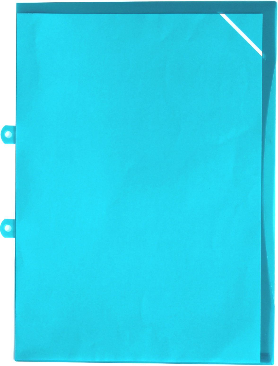 EXXO by HFP Packung), Dokumententasche Transparent aus Türkis / A4 offen mit (10er Aktenhüllen Sicherheitsecke, oben und PP seitlich Abheftvorrichtung, Sichthüllen