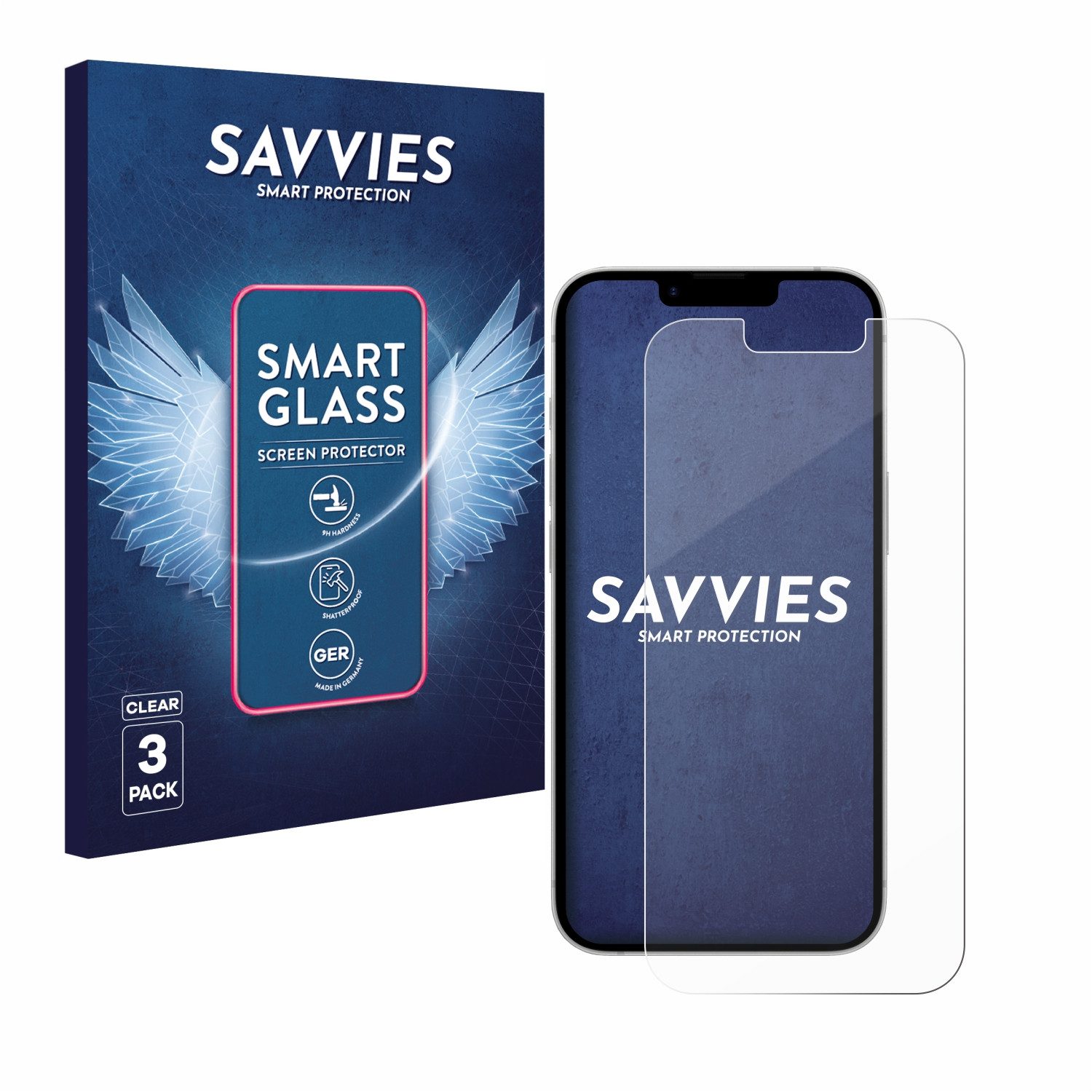 Savvies Displayschutzglas Schutzglas Panzer für Apple iPhone 17e, 3 Stück, Schutzfolie Display Schutz Glas Folie klar