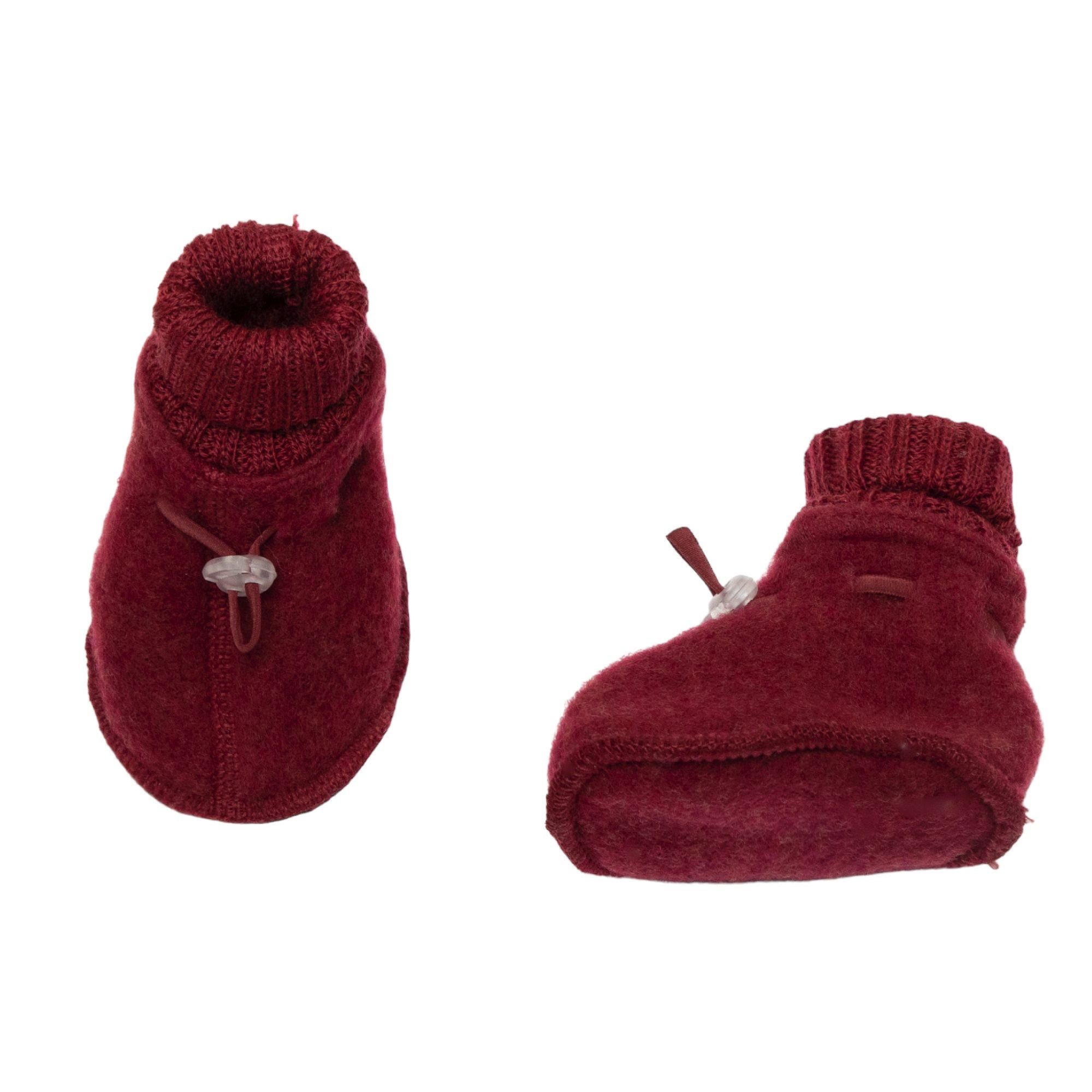 Joha Babystiefel Booties Krabbelschuhe Merino-Wolle bordeaux