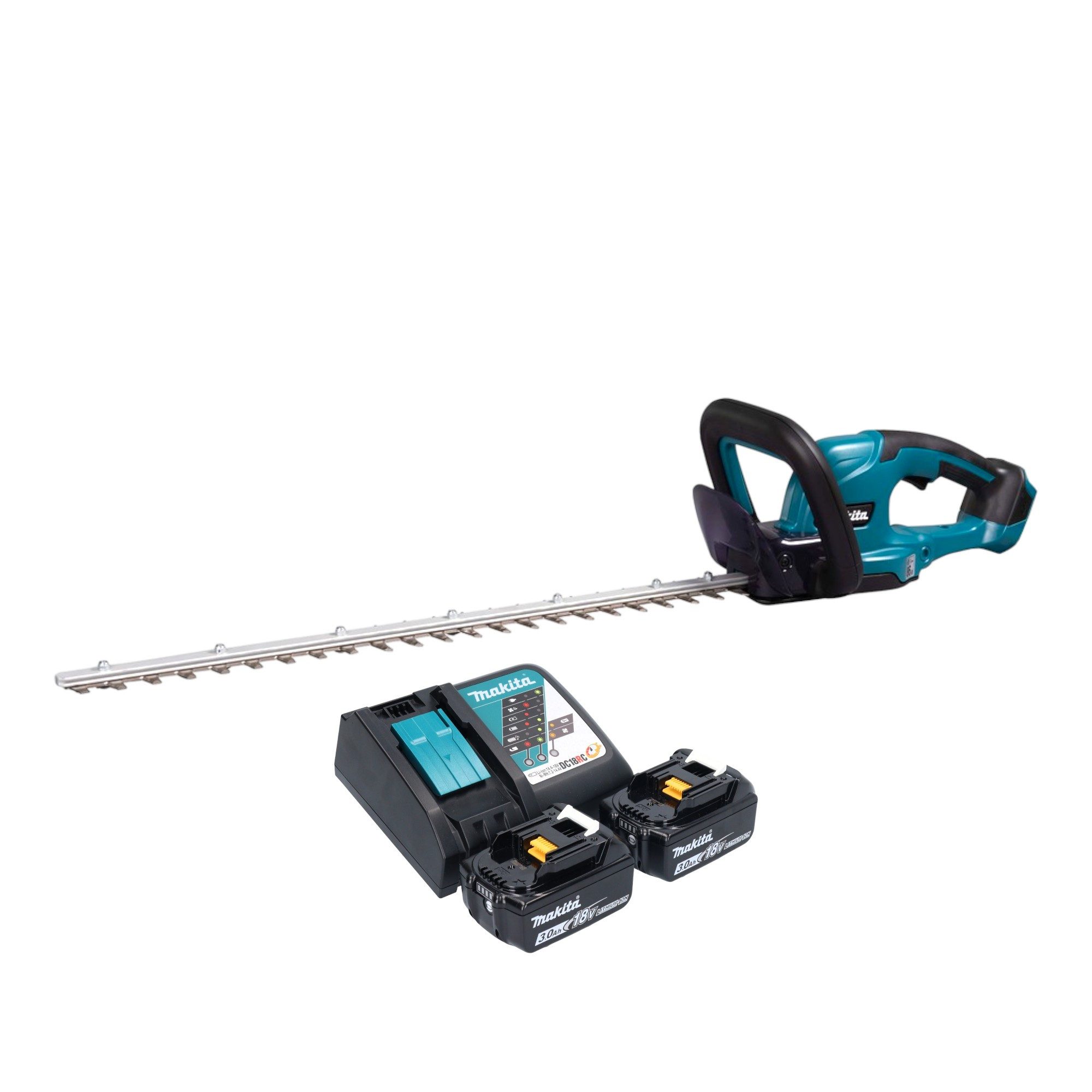 Makita Akku-Heckenschere DUH 607 RF2 Akku Heckenschere 18 V 60 cm + 2x Akku 3,0 Ah + Ladegerät