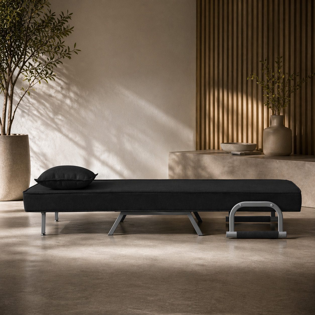 Makika Relaxliege Schlafsessel Schlafsofa Ted klappbar in Schwarz – Bild 4 von 5