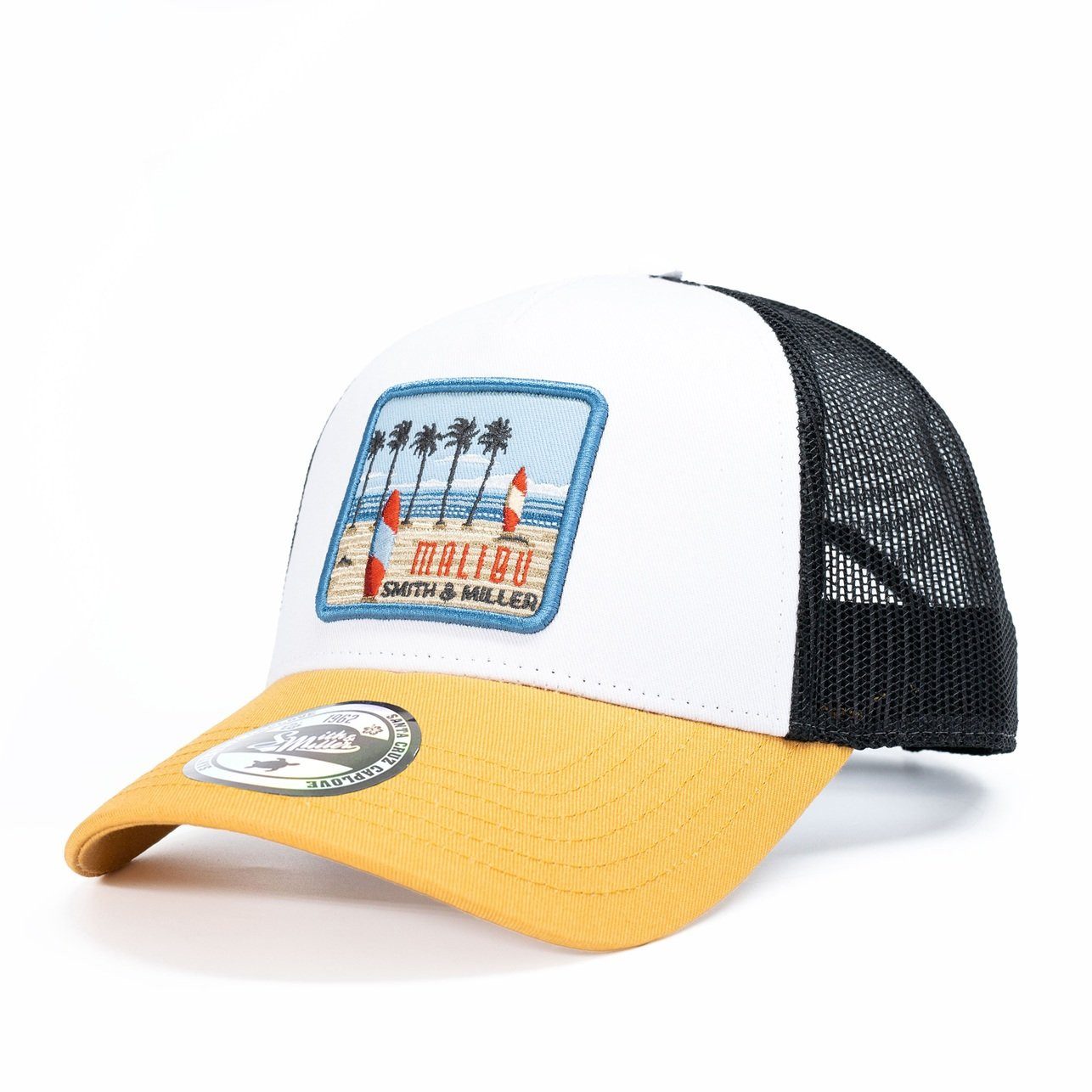 Trucker Cap Basecap Miramar weiss/gelb/schwarz - 1 Stück