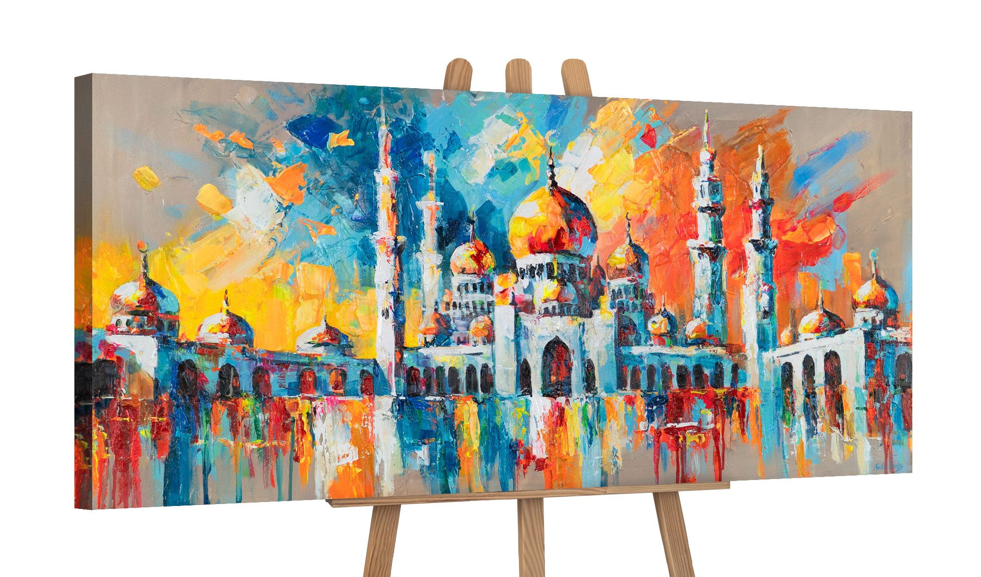 YS-Art Gemälde Wandbild, Schöne Stadt, Wolkenkratzer, günstig online kaufen