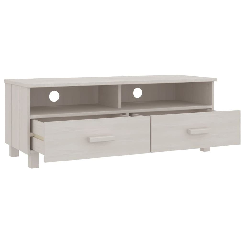 TV-Schrank furnicato Kiefer 106x40x40 cm HAMAR Massivholz Weiß