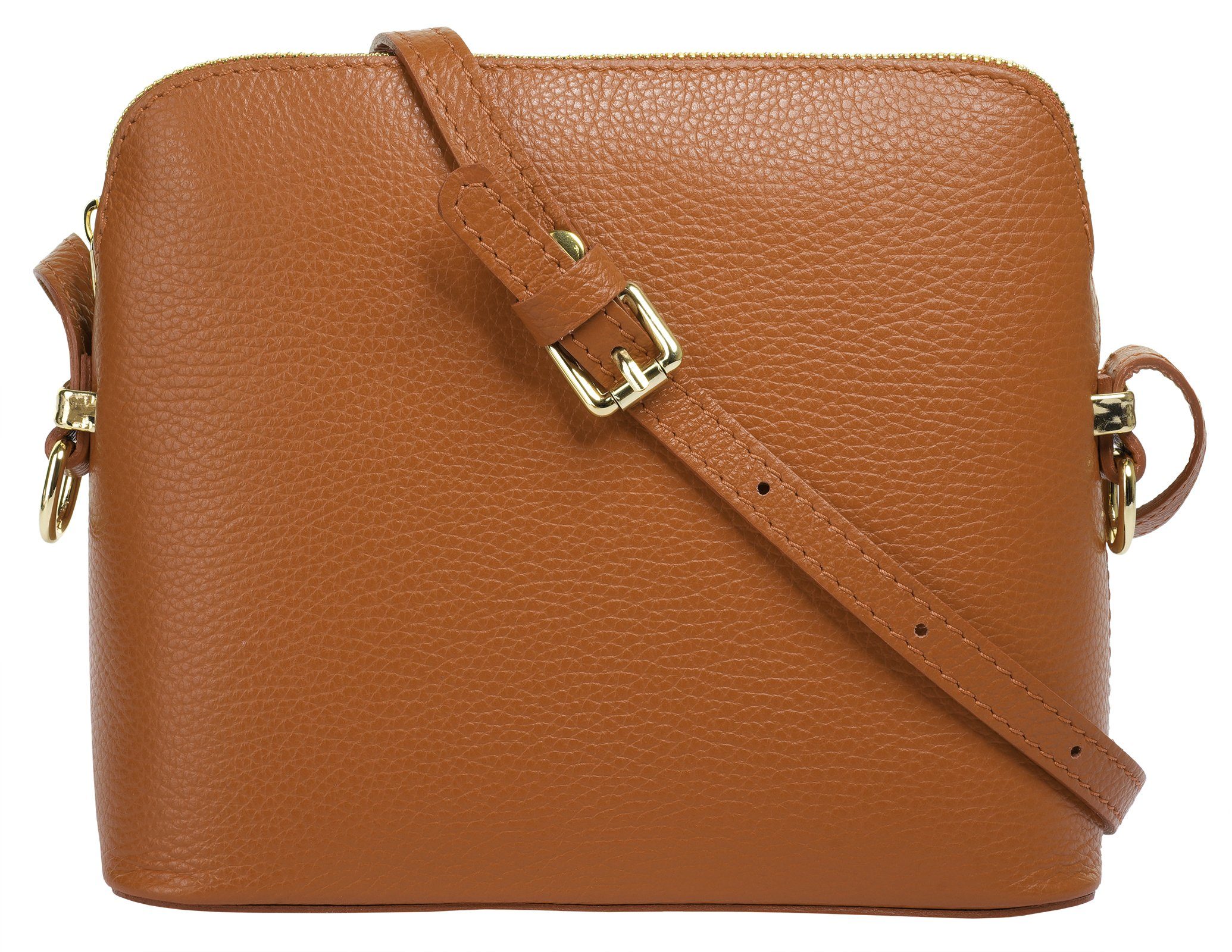 Cluty Umhängetasche, echt Leder, Made in Italy