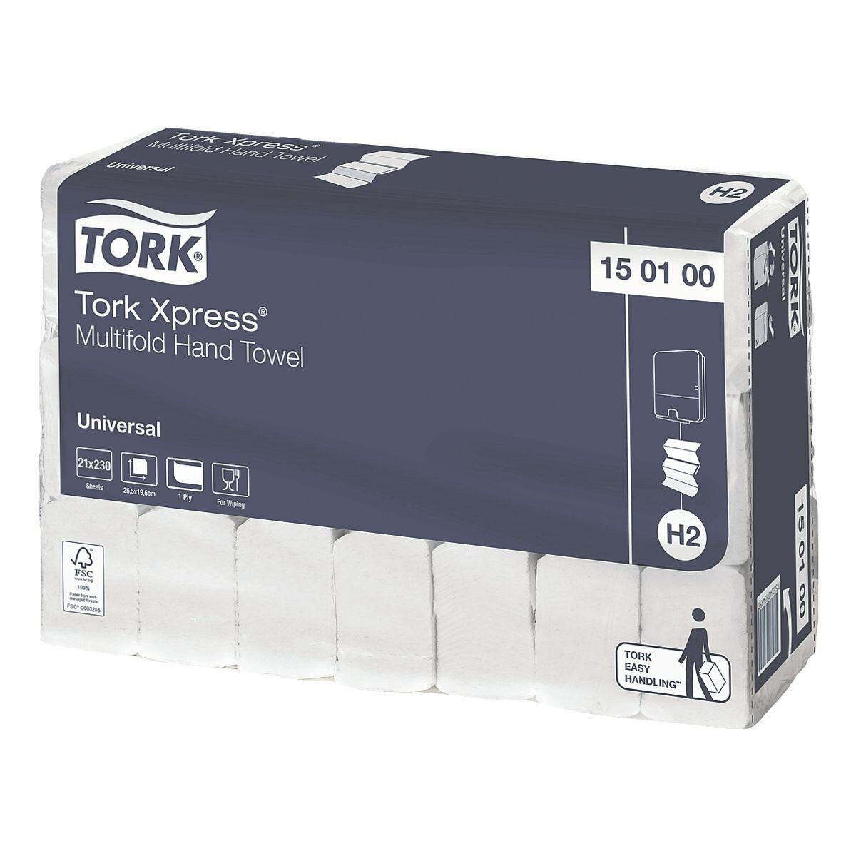 TORK Papierhandtuch Universal, 1-lagig, Tissue mit I-Falzung, weiß, 19,6x25,5 cm, 4830 Blatt