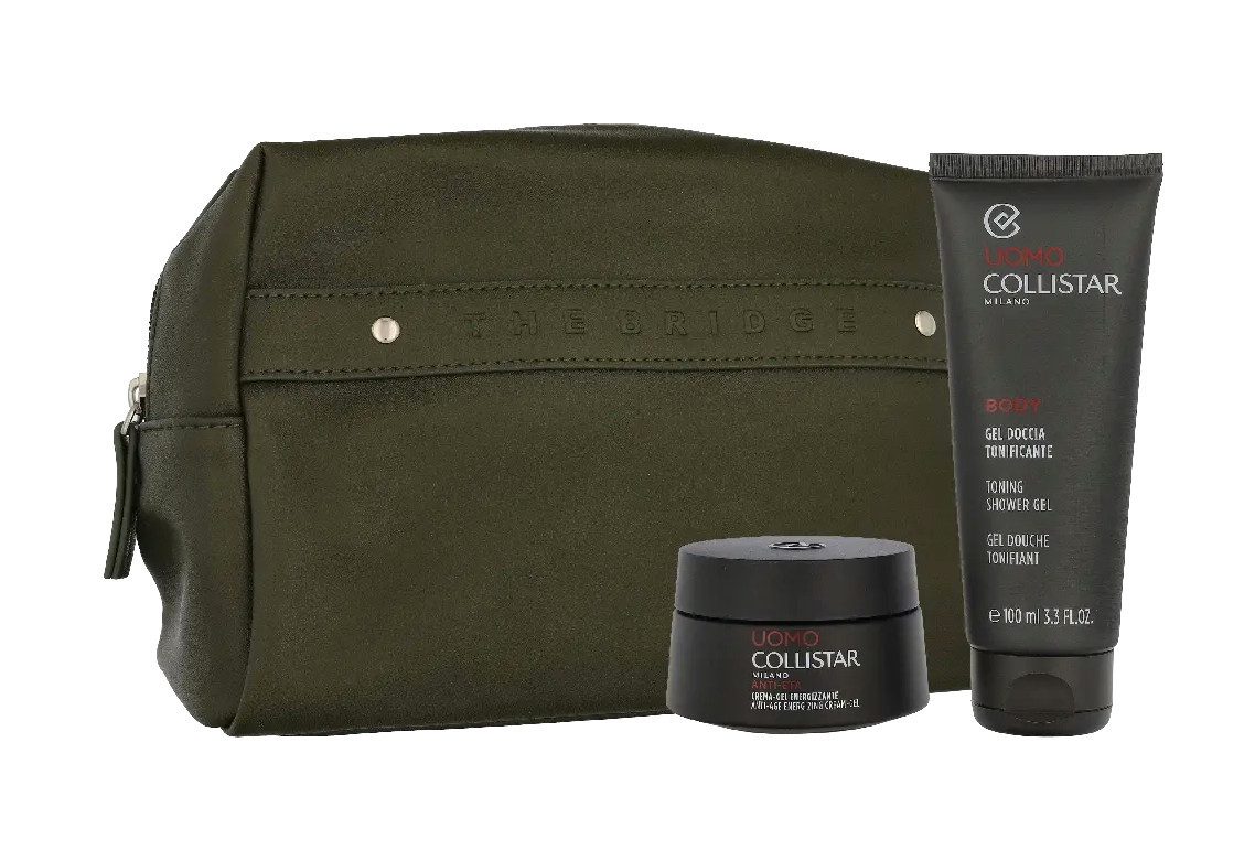 COLLISTAR Duft-Set Uomo Antiaging SG, 3-tlg., Tasche; Anti-Aging Cream; Duschgel;