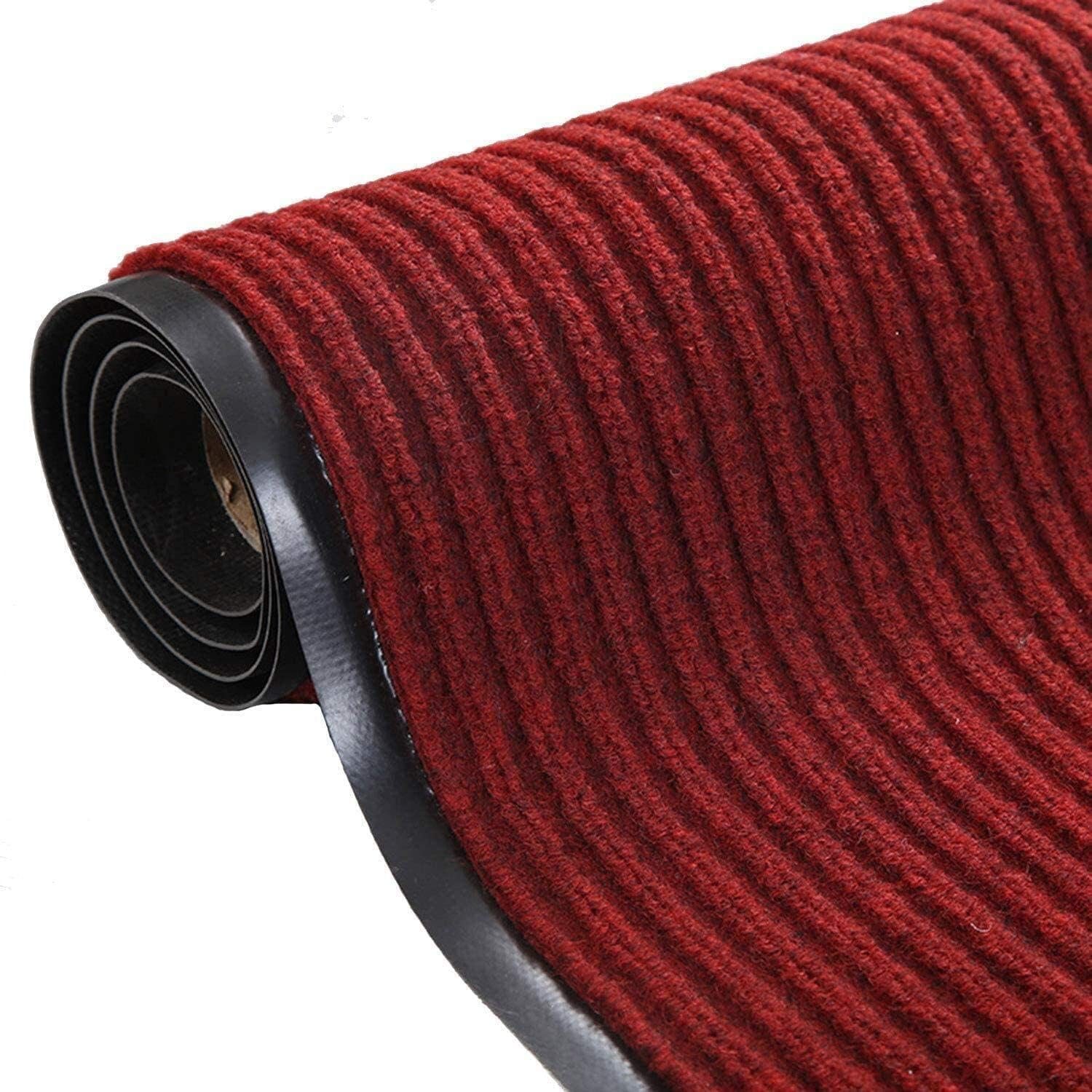Fußmatte Teppich Fußmat Roter Dicke rutschfest FELIXLEO 90x60cm, Indoor-Eingangsmatte