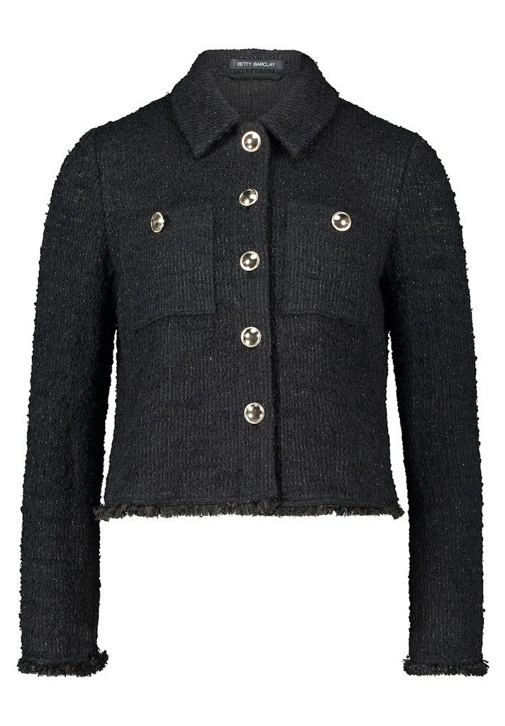 Blusenblazer Blazerjacke Kurz 1/1 Arm Black