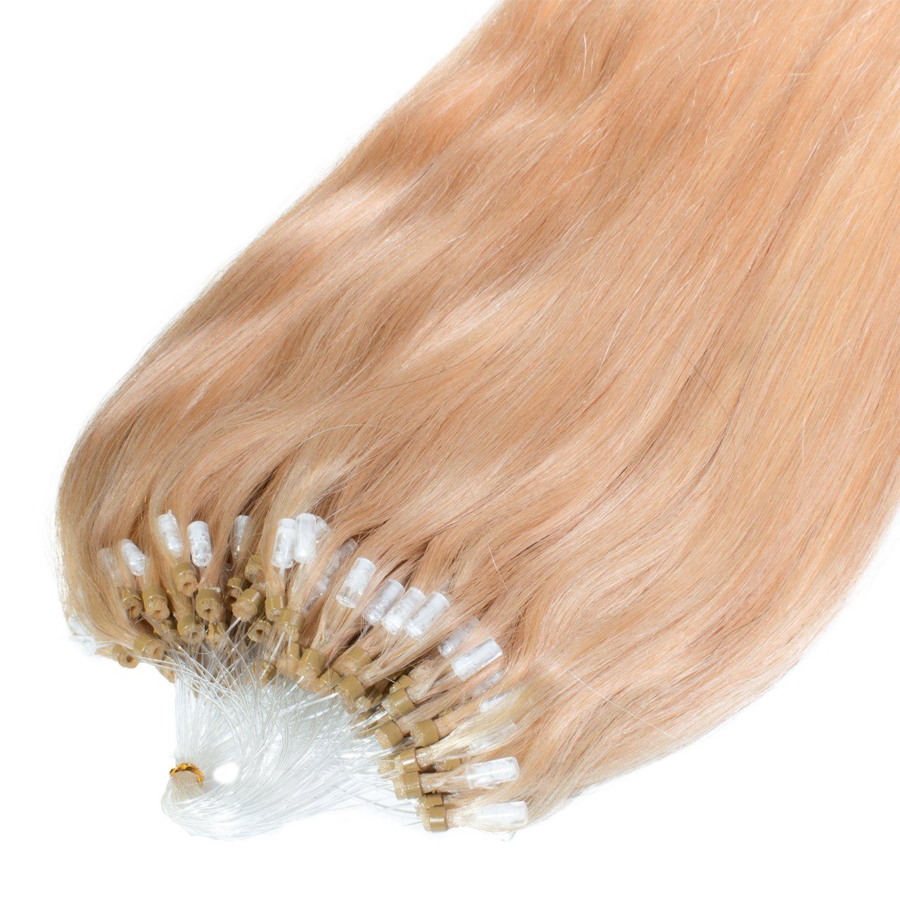 hair2heart Echthaar-Extension Premium Microring Extensions #9/1 Lichtblond Asch 50cm | Haarverlängerungen
