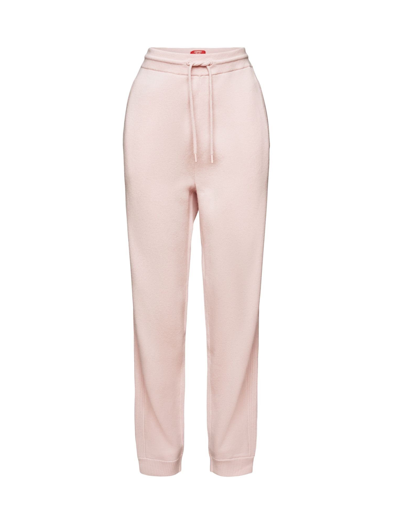 Esprit Jogginghose Unisex aus LIGHT PINK und Kaschmir Wolle Strick-Jogginghose