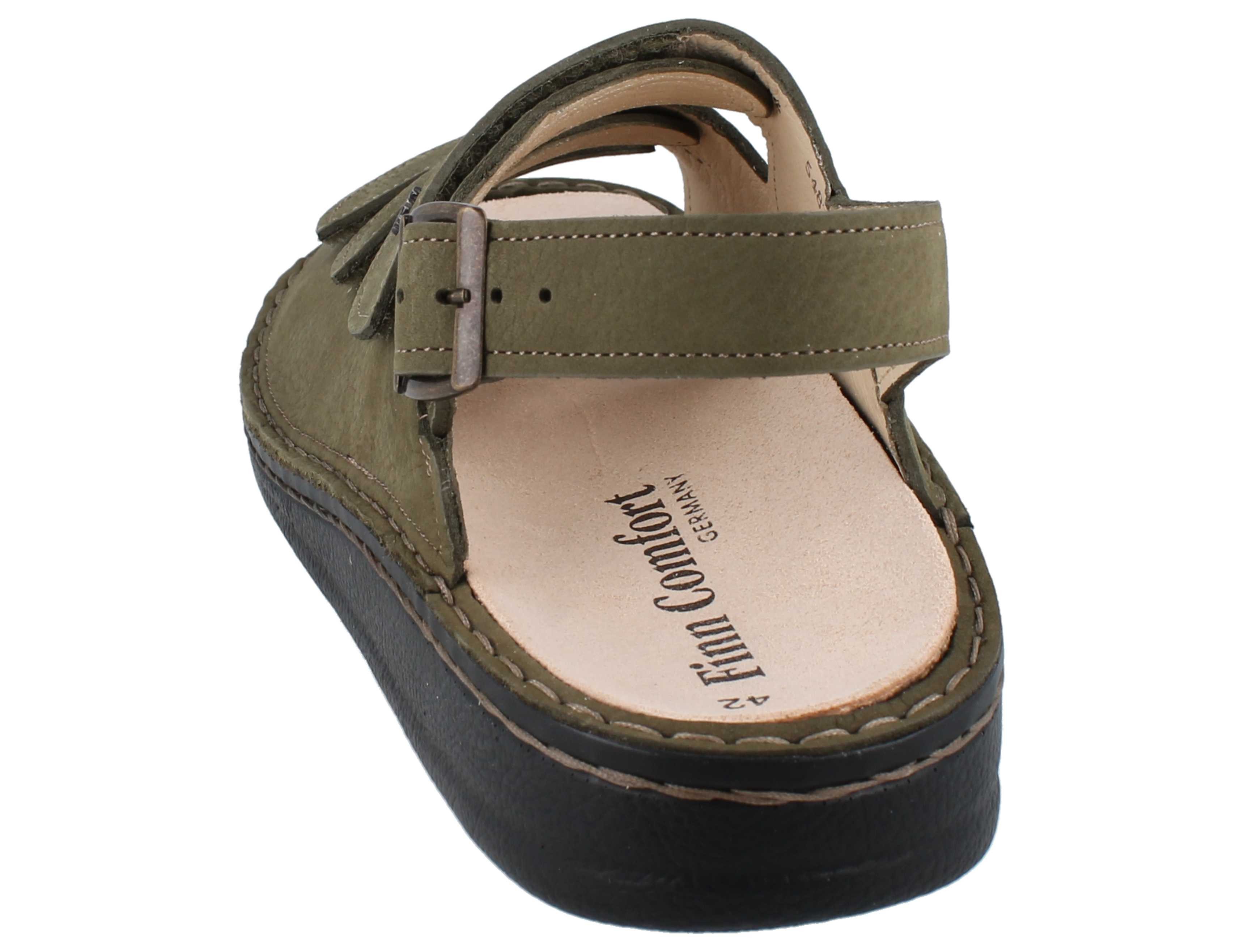 Finn Comfort FINN COMFORT Sylt Damen Herren Sandale farngrün Nubukleder - Größe: Sandale Wechselfußbett