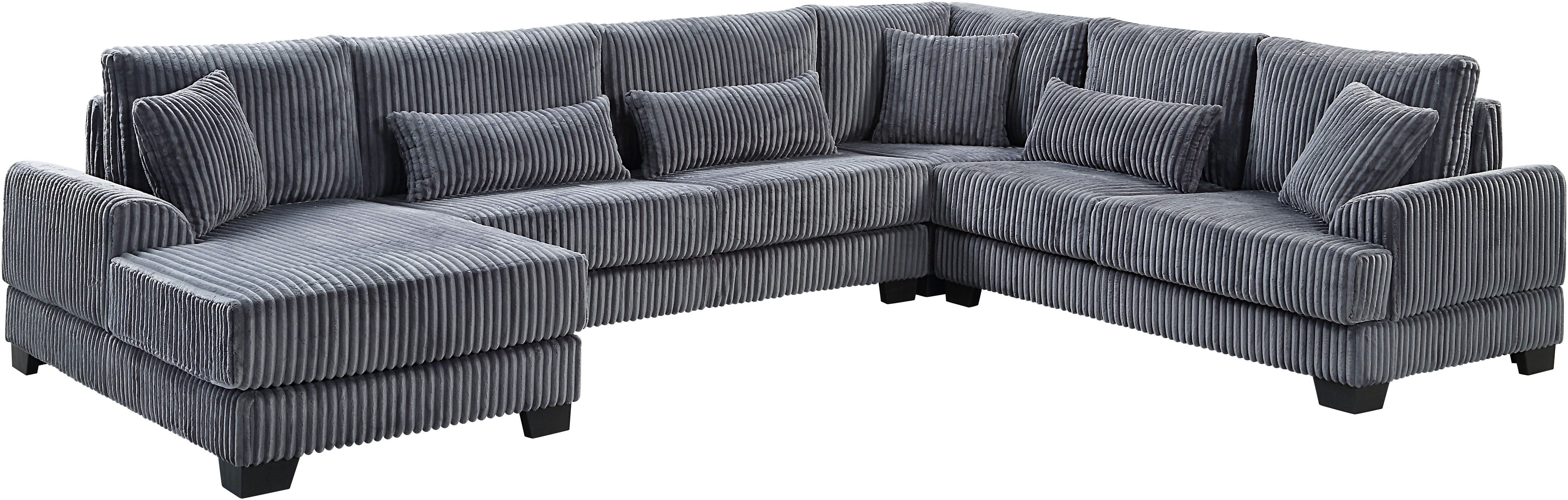 ATLANTIC home collection Wohnlandschaft Miron, U-Form, Breite: 332cm, weicher XXL-Cordbezug, inklusive 6 Zierkissen