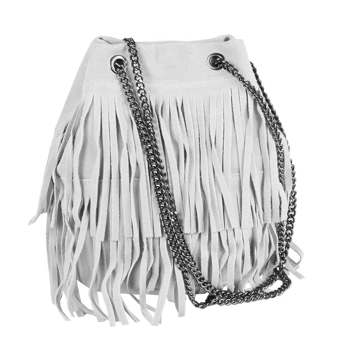 Schultertasche Made in Italy Damen Leder Tasche CrossOver