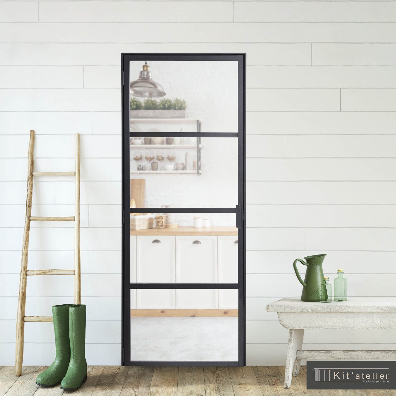 Ate Glastür Glastür Loft 88 x 200,5 cm DIN rechts (Türmaß