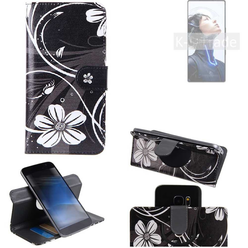 K-S-Trade Handyhülle für REDMAGIC 11 Pro, Schutzhülle Handyhülle Hülle 360° Wallet Case “Flowers“