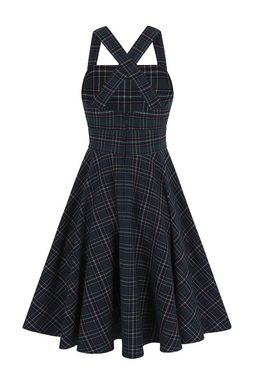 Hell Bunny A-Linien-Kleid Peebles Pinafore Dress Tartan Grün Retro Vintage Schürzenkleid Latzrock