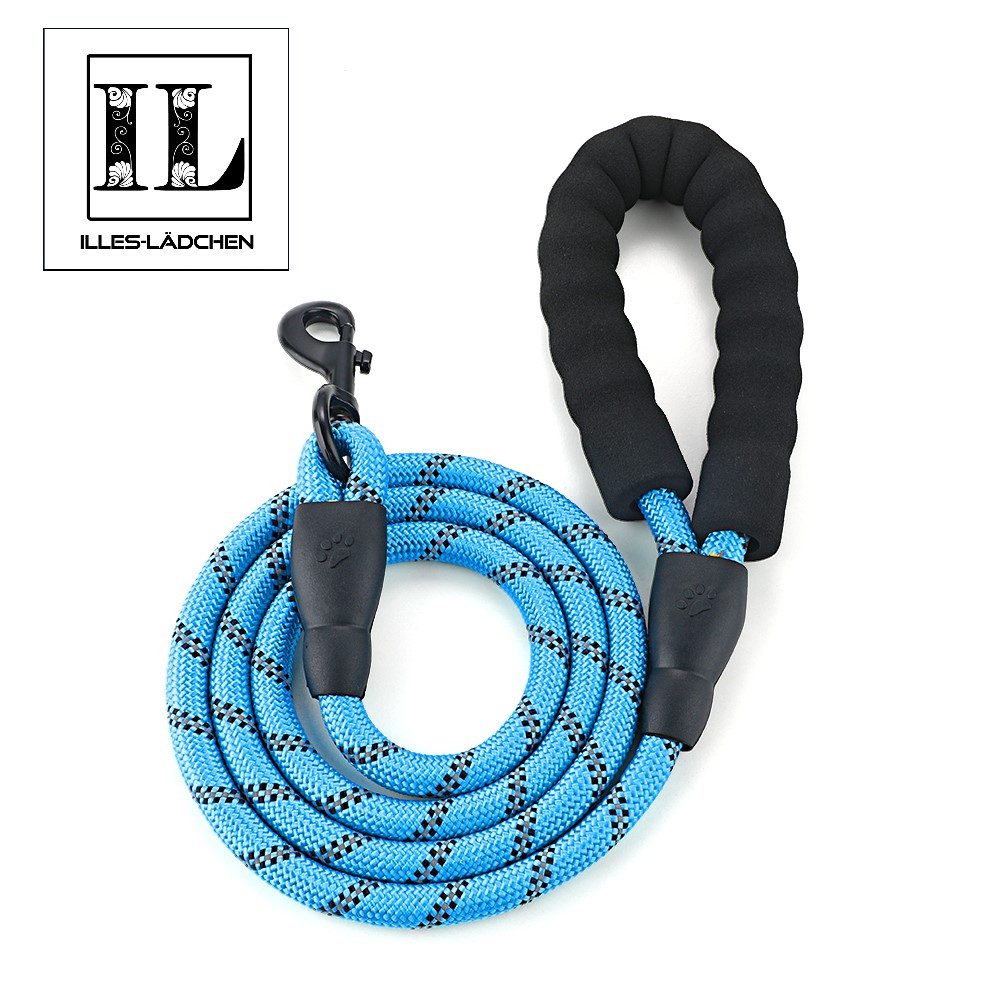 Illes-Laedchen Hundeleine Hundeleine aus Nylonseil mit gepolsterter Handschlaufe 150 cm, Robuste Seilleine für kleine, mittlere & große Hunde – 4 Farben