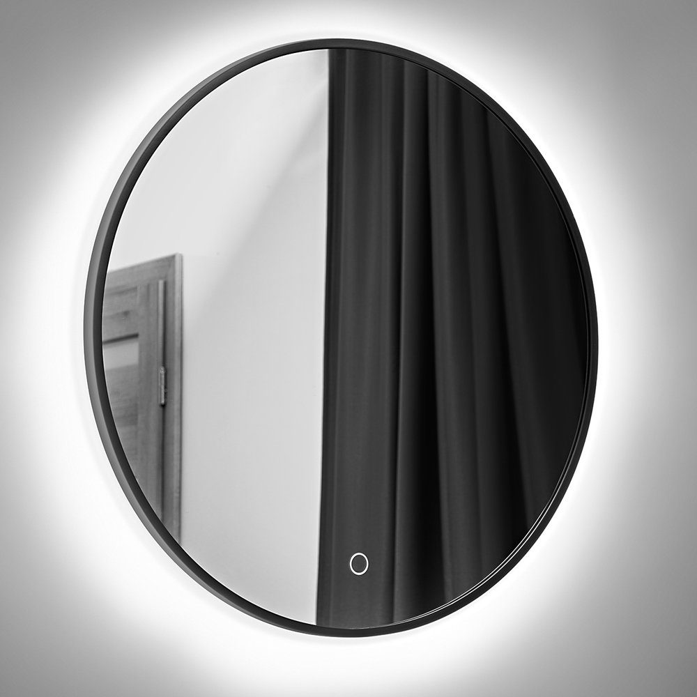 PUEBLA-56, LED-Hintergundbeleuchtung und Badspiegel Badezimmerspiegel 80cm Touch-Schalter Lomadox