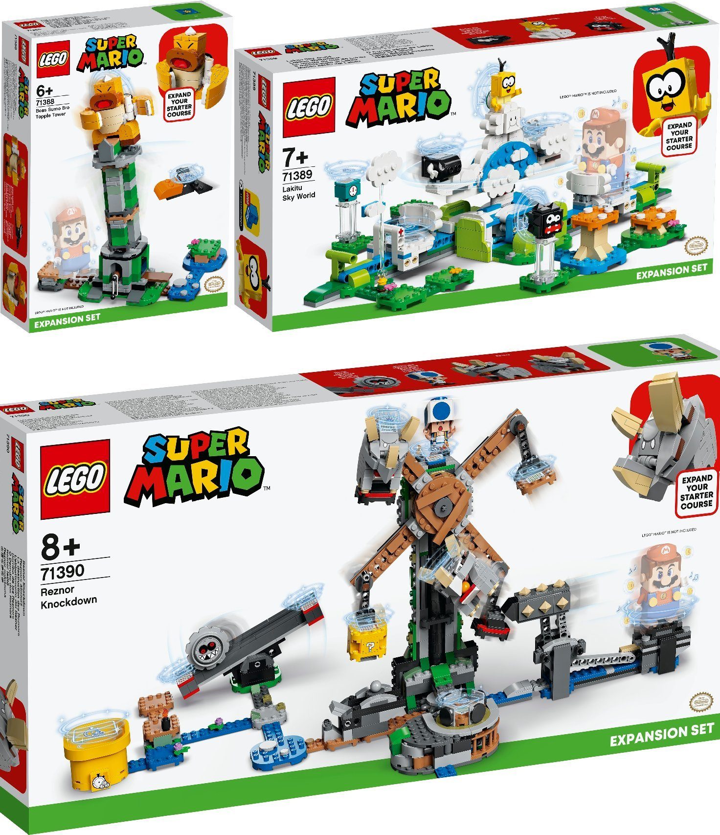 LEGO® Konstruktions-Spielset Super Mario 3er Set: 71388 Kippturm mit  Sumo-Brude