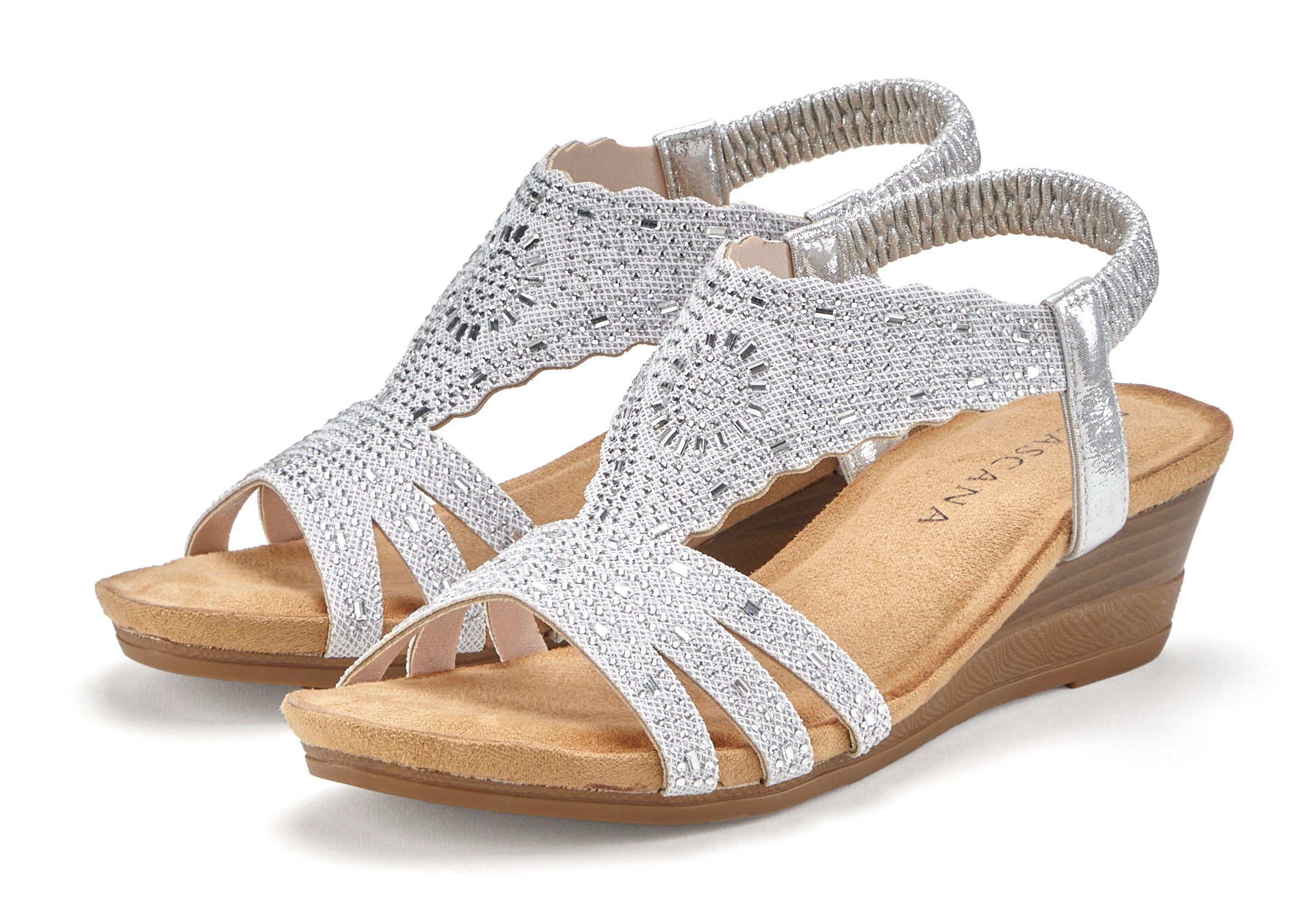LASCANA Sommerschuh Sandalette Sandale, Sommerschuh mit Glitzerdetails und günstig online kaufen