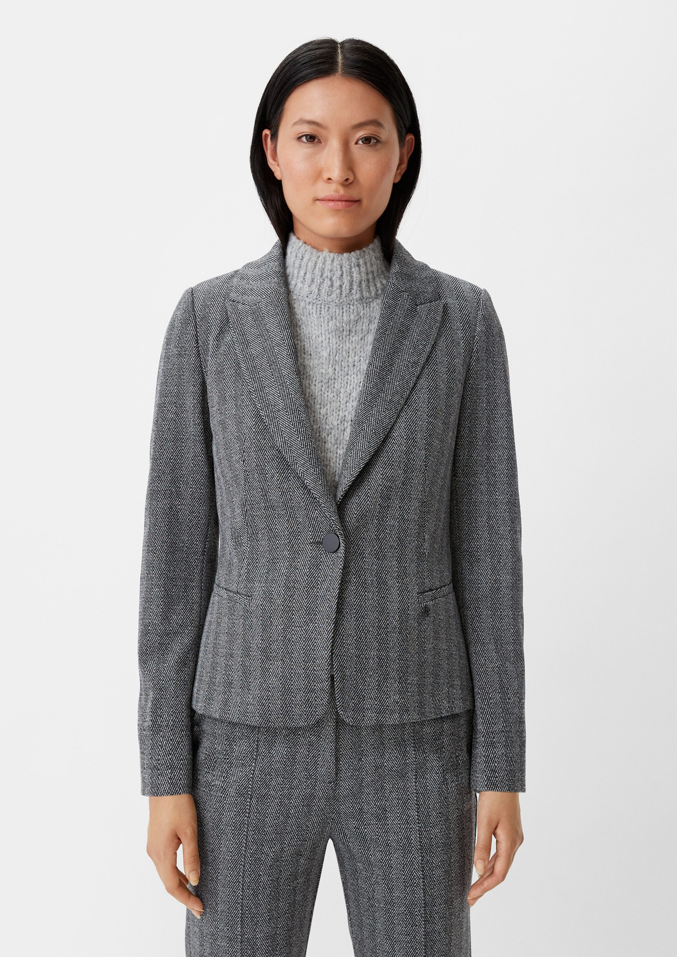 comma Jackenblazer Indoor-Jacke Jerseyblazer mit Struktur