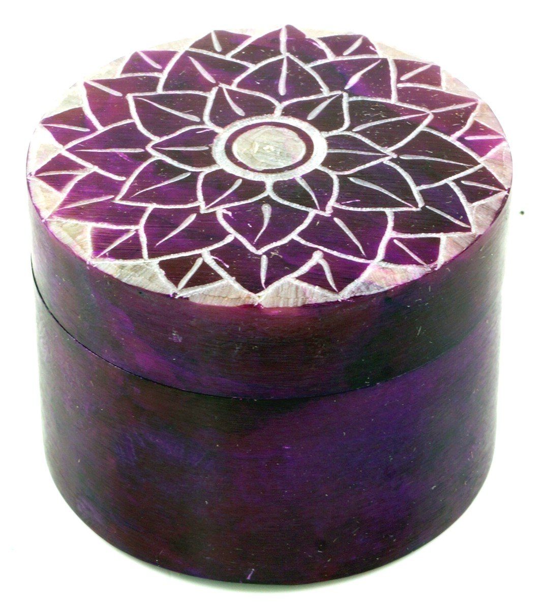 Aufbewahrungsdose Dose aus Speckstein, Chakra Schmuckdöschen -..