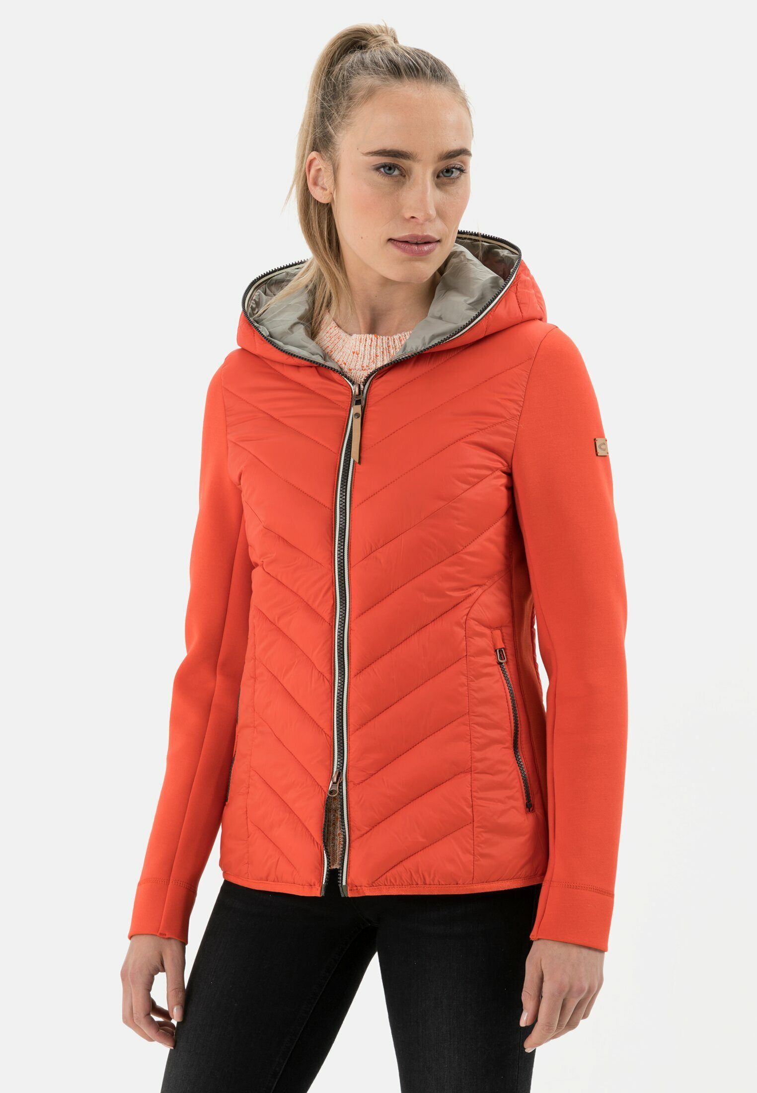recyceltem active Materialmix Rot aus Funktionsjacke camel