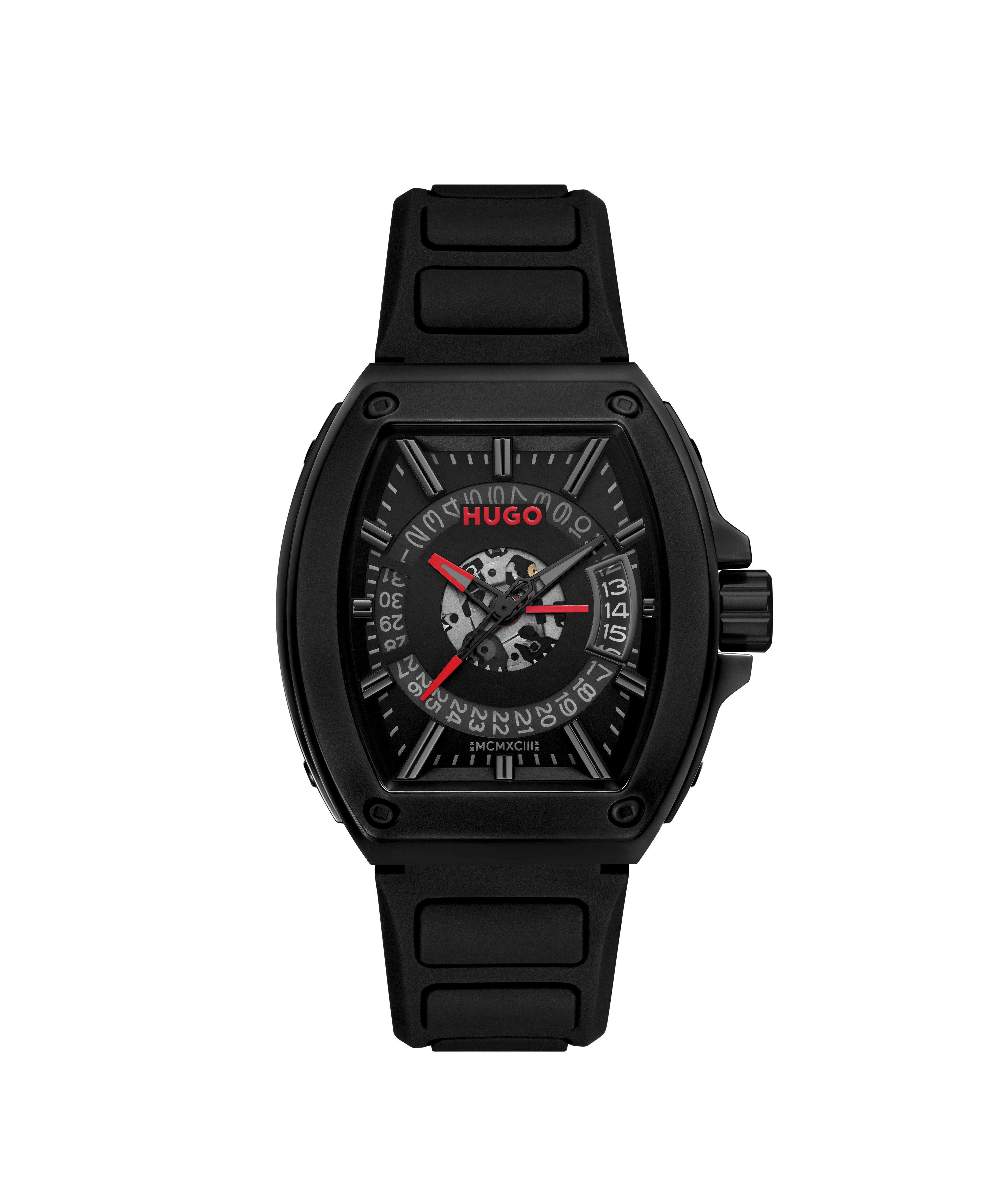 HUGO Quarzuhr #HUGO ID 1530436, Armbanduhr, Damenuhr, Herrenuhr, Silikonarmband, analog, Tag