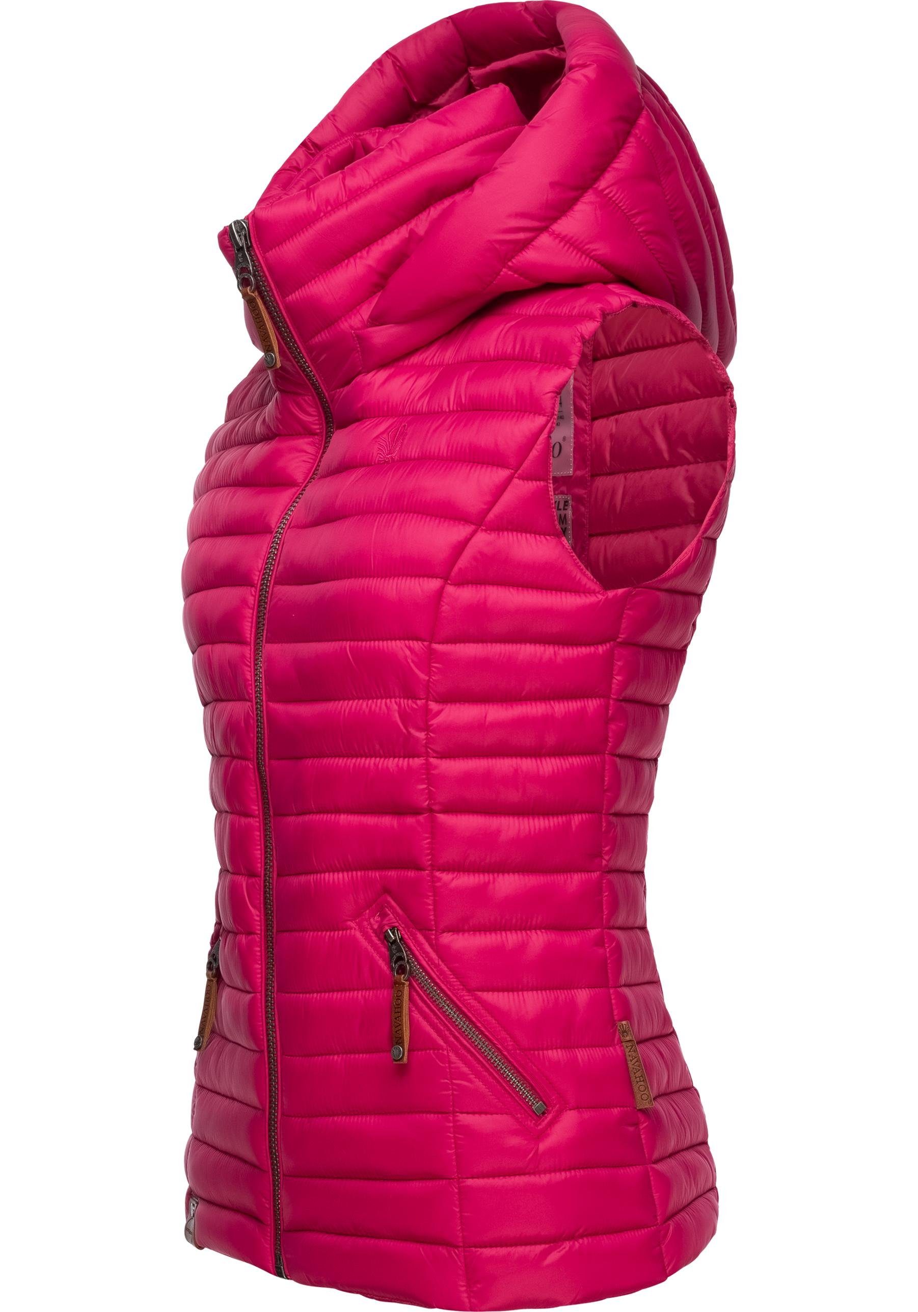 Navahoo Steppweste Shadaa stylische ärmellose Damen Weste mit Kapuze