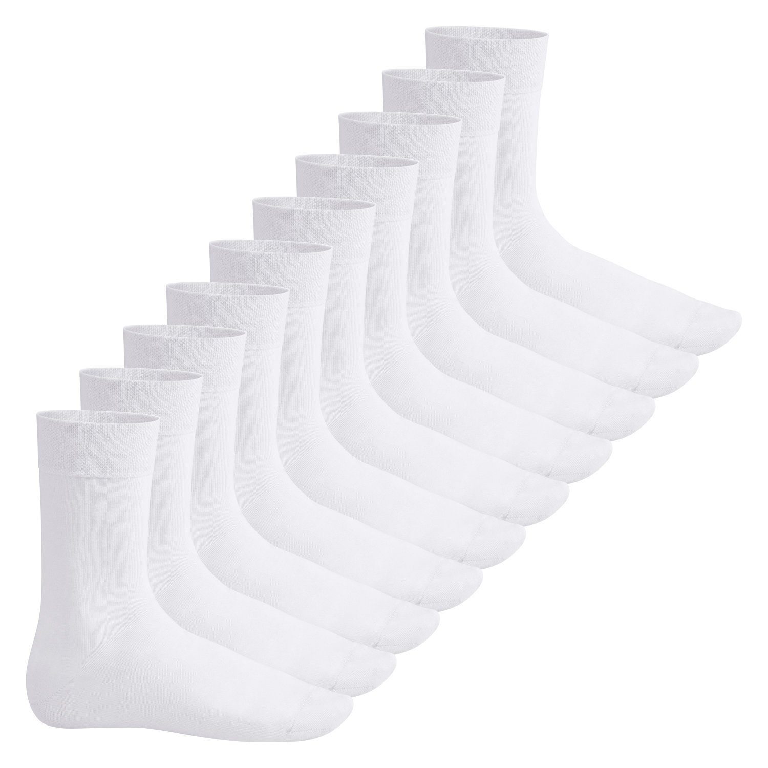 Footstar Basicsocken Everyday! Herren & Damen Socken (10 Paar) mit Baumwolle Weiß