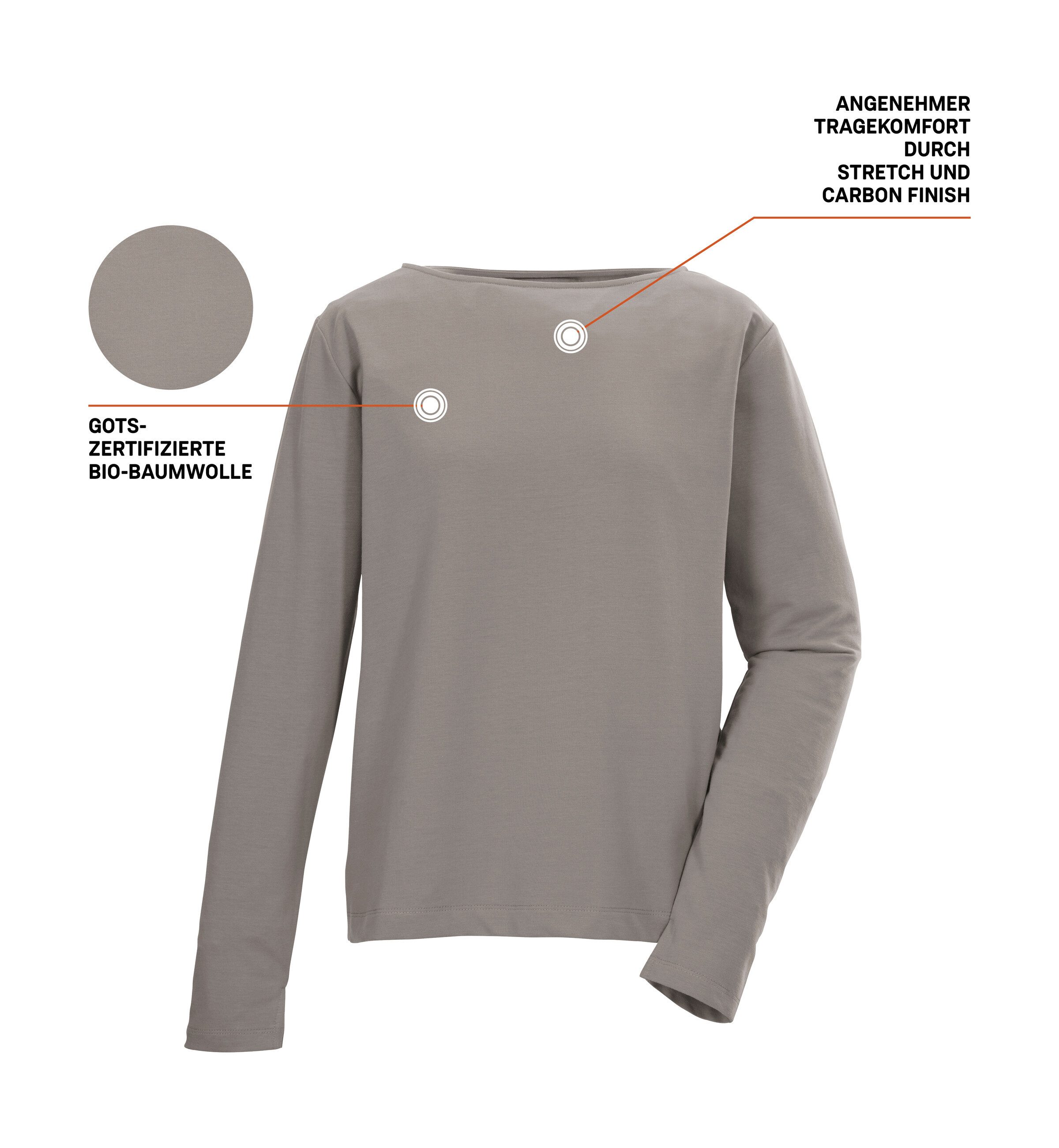 G.I.G.A. DX by killtec Langarmshirt GS 22 WMN LS SHRT GOTS GOTS-zertifiziertes Bio-Baumwollshirt mit Carbon-Finish.