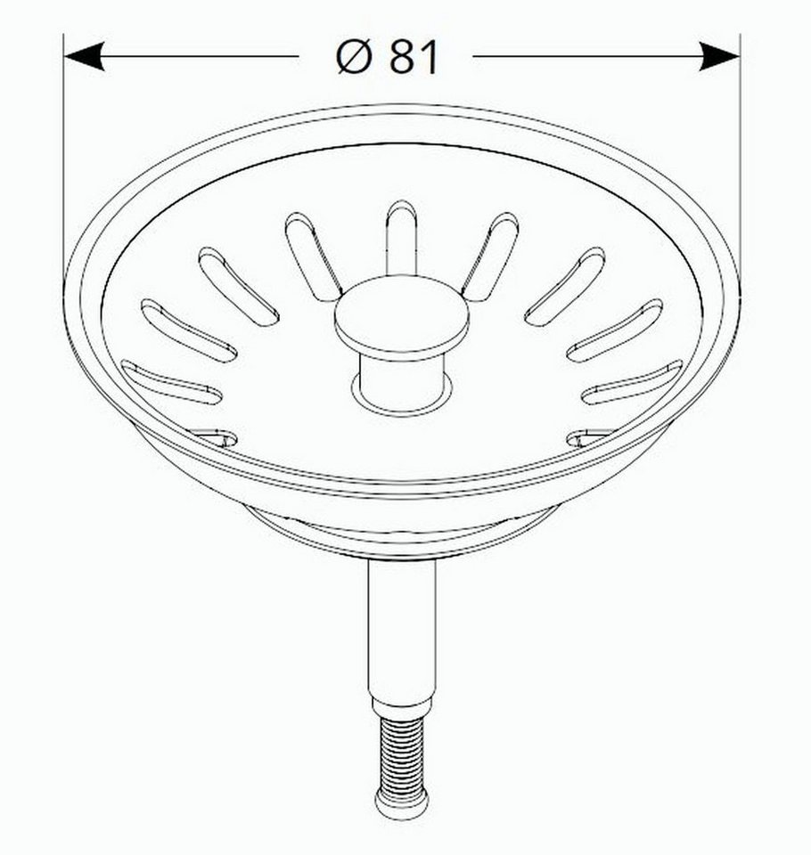 Thumbnail - keenberk Siebventil Siebkörbchen 3,5" für Küchenspülen mit Excenter-Bedienung