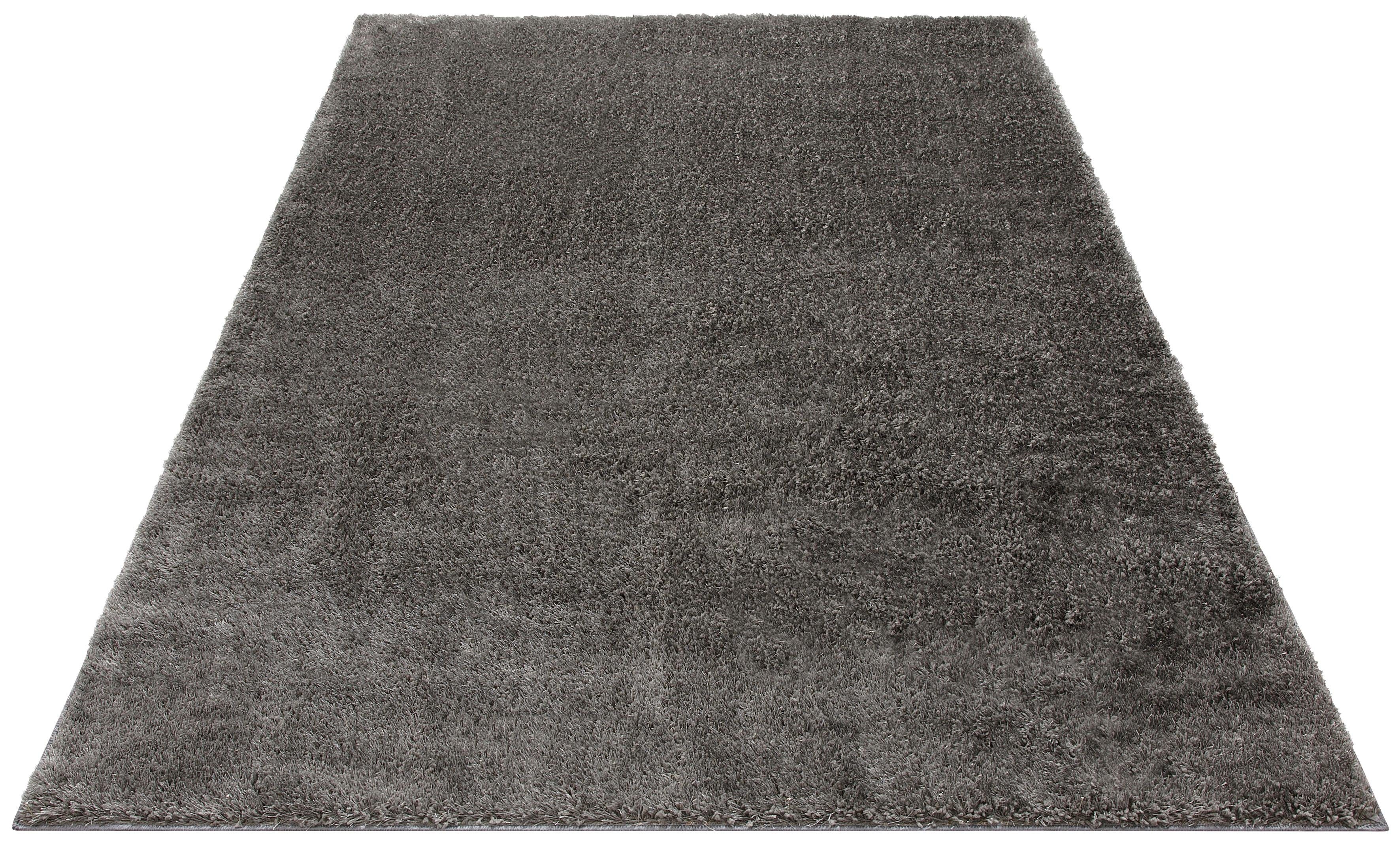 Hochflor-Teppich Mikro Soft Ideal, my home, rechteckig, Höhe: 30 mm, Microfaser, extra flauschig, Weich, Pflegeleicht, Elegant, Uni grau