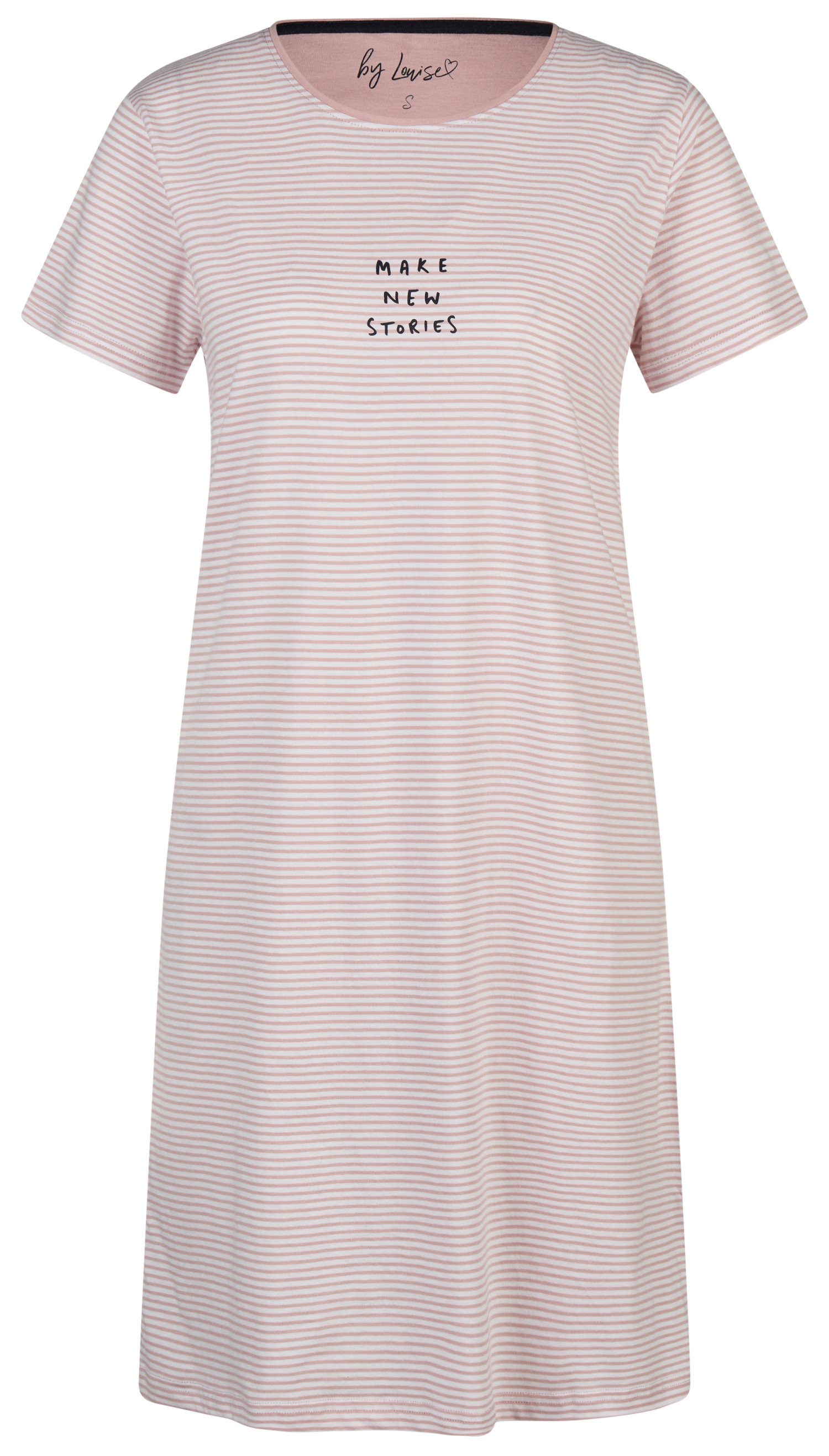 By Louise Nachthemd Damen Schlafshirt mit kurzem Arm (1-tlg) Baumwolle