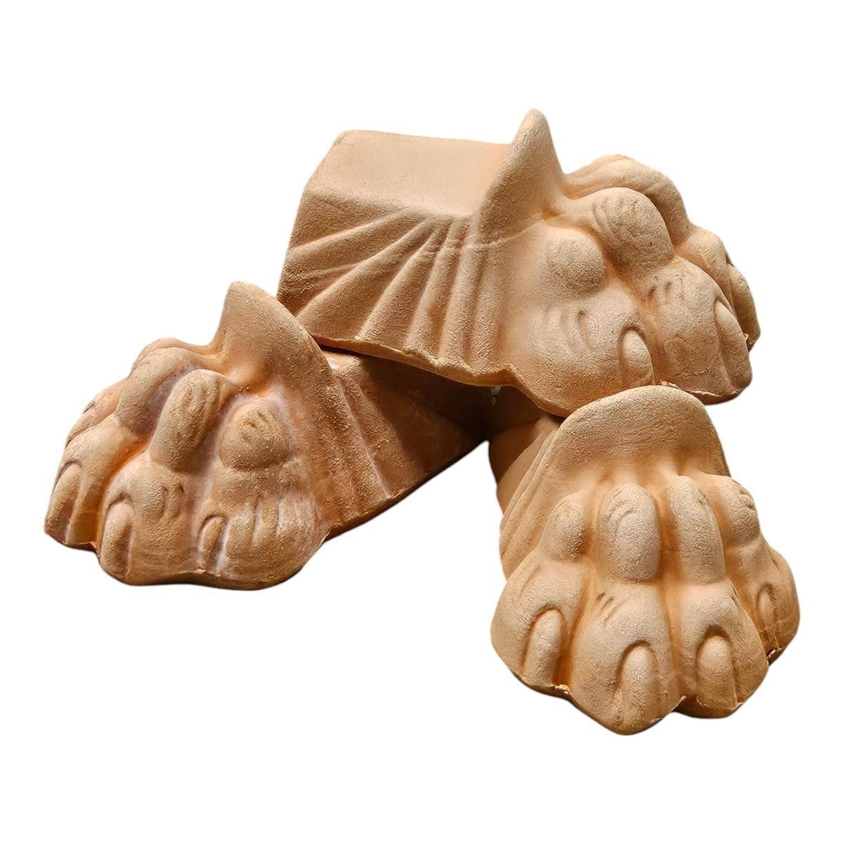 Teramico Blumentopfuntersetzer 3er Set Löwentatzen-Füße aus Terrakotta, Perfekt für Ihre Pflanzen, Zubehör für Alle Holzkisten 50x40x30cm, 100% Frostfest