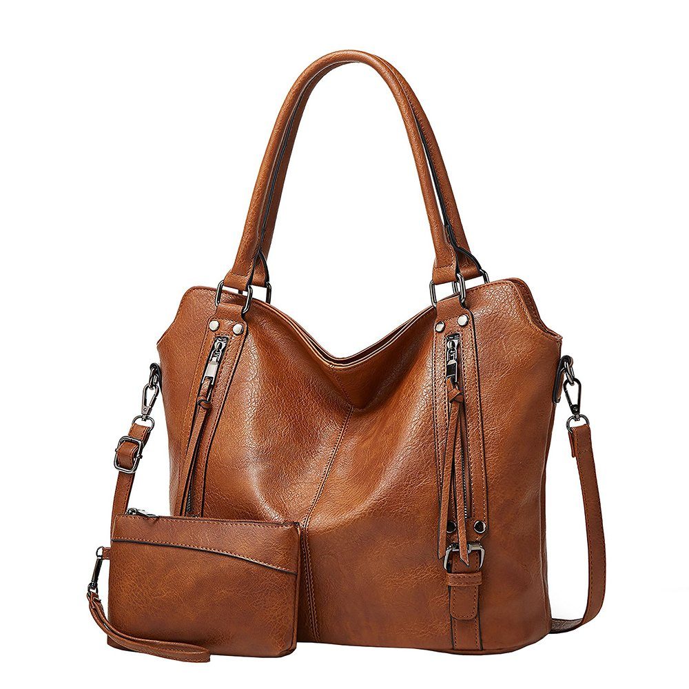 Orbeet Handtasche Handtasche mit Geldbörsen Damenhandtaschen - stilvolle Umhängetaschen Braun