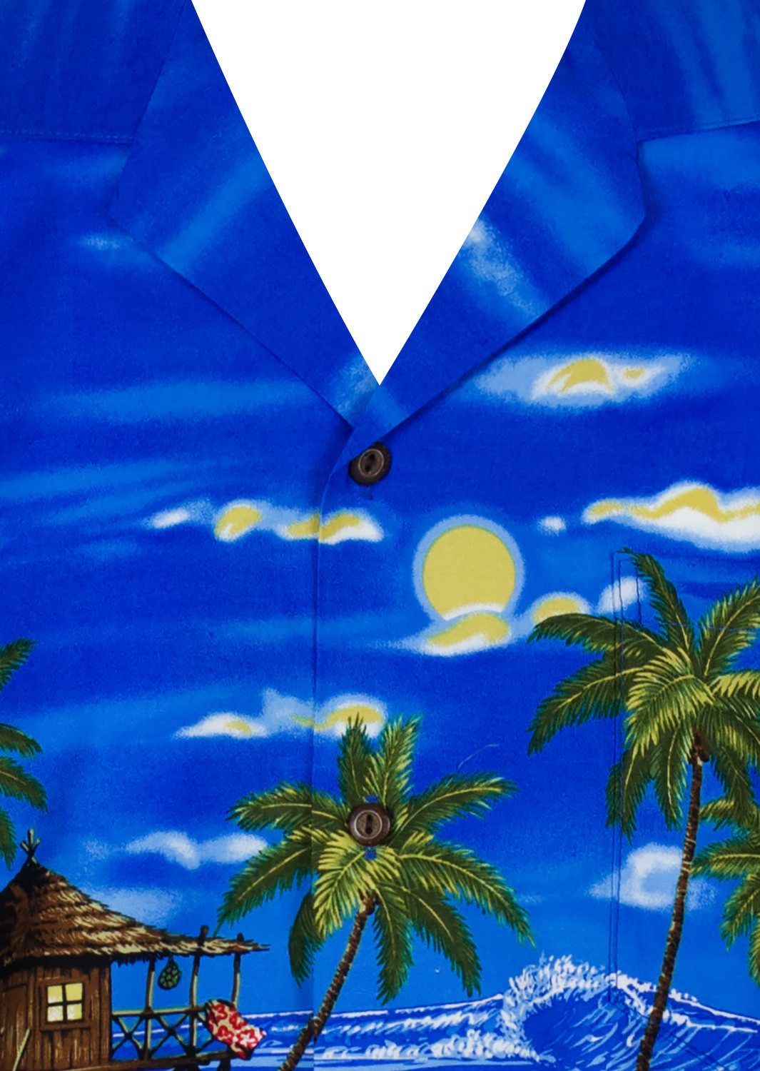 KY's Hawaiihemd "Bike" Herren Kurzarm Baumwolle Kokosknöpfe Original Hawaii