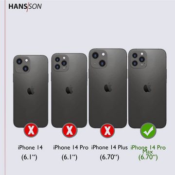 HANS/SON Handyhülle HANS/SON Echtlederhülle mit Kartenfächern, iPhone 14 Pro Max Hülle, Echtleder