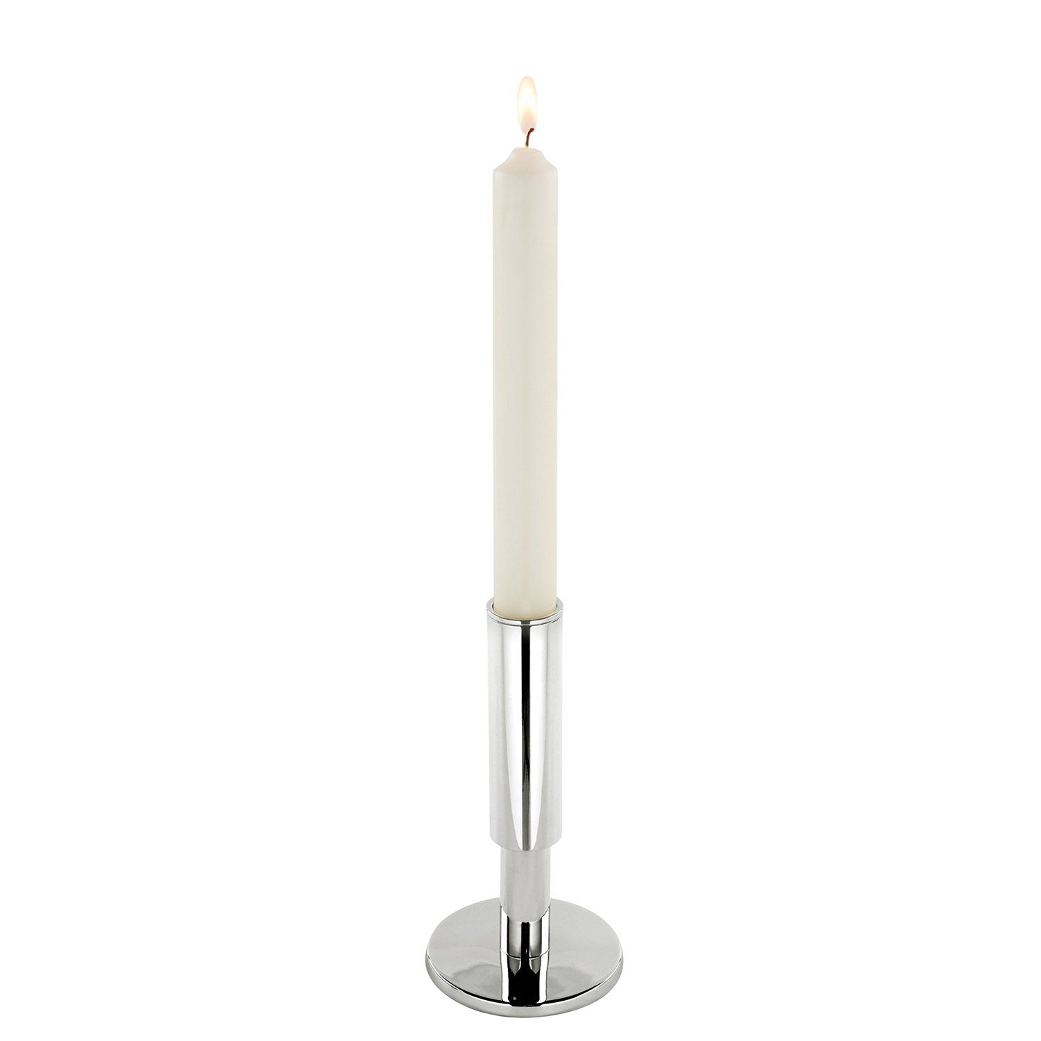 Stahl Leuchter H.17,7cm, silberfarben Kerzenleuchter - RITMO - - vernickelt vernickelt Fink
