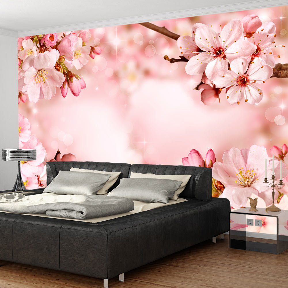 KUNSTLOFT Vliestapete Magical Cherry matt, 3.43x2.45 Design m, halb-matt, lichtbeständige Blossom Tapete
