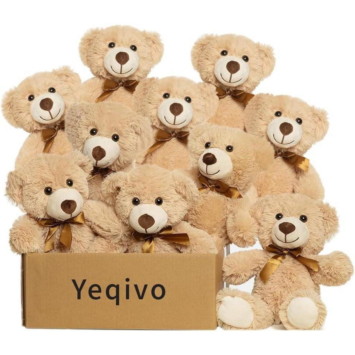 LuxusKollektion Kuscheltier Teddybär Geschenk 13.5Zoll Weihnachten Valentinstag Khaki 10 Pcs
