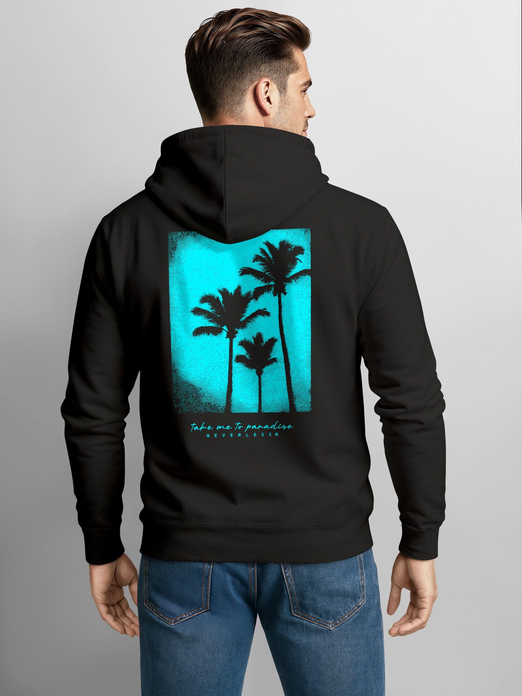 Neverless Hoodie Herren Hoodie Palmenmotiv, Neverless Take Me to Paradise D günstig online kaufen