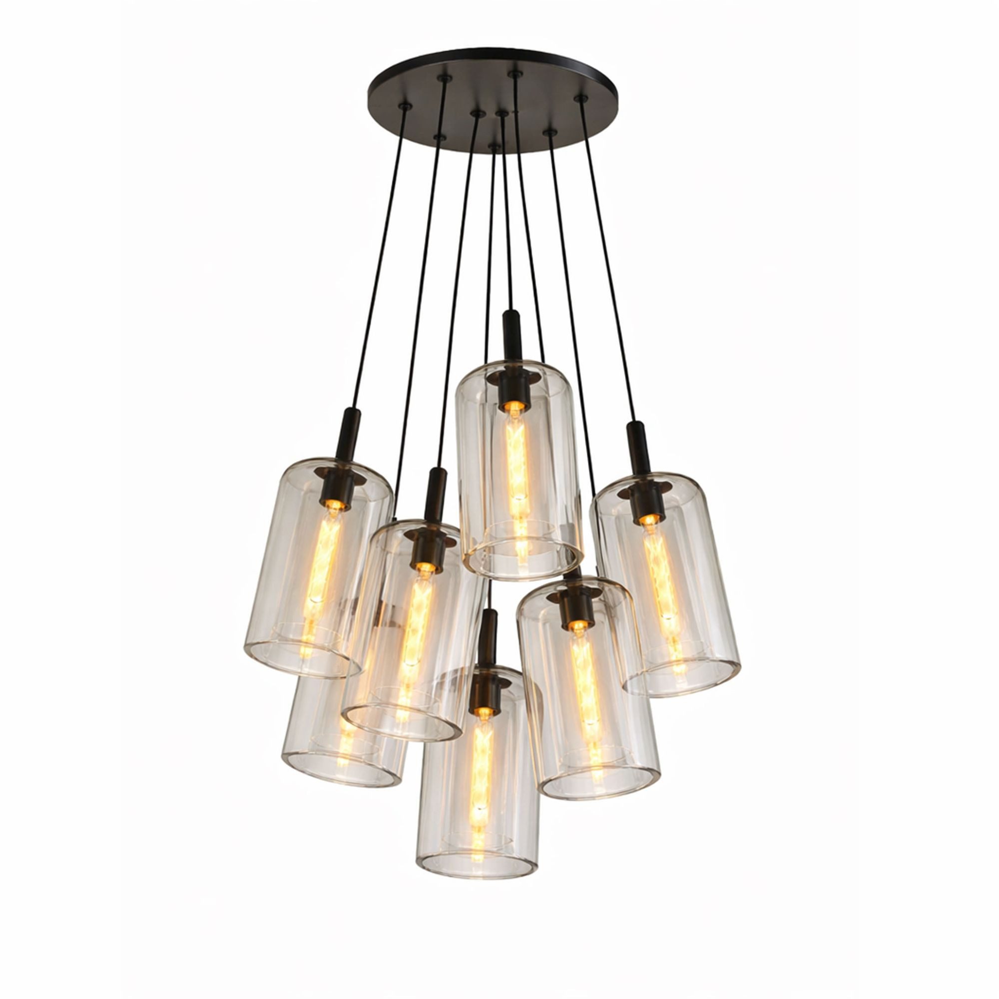 s.luce Pendelleuchte s.luce Cruet Glas-Pendelleuchte Cluster 7-flammig 7x17cm Klar