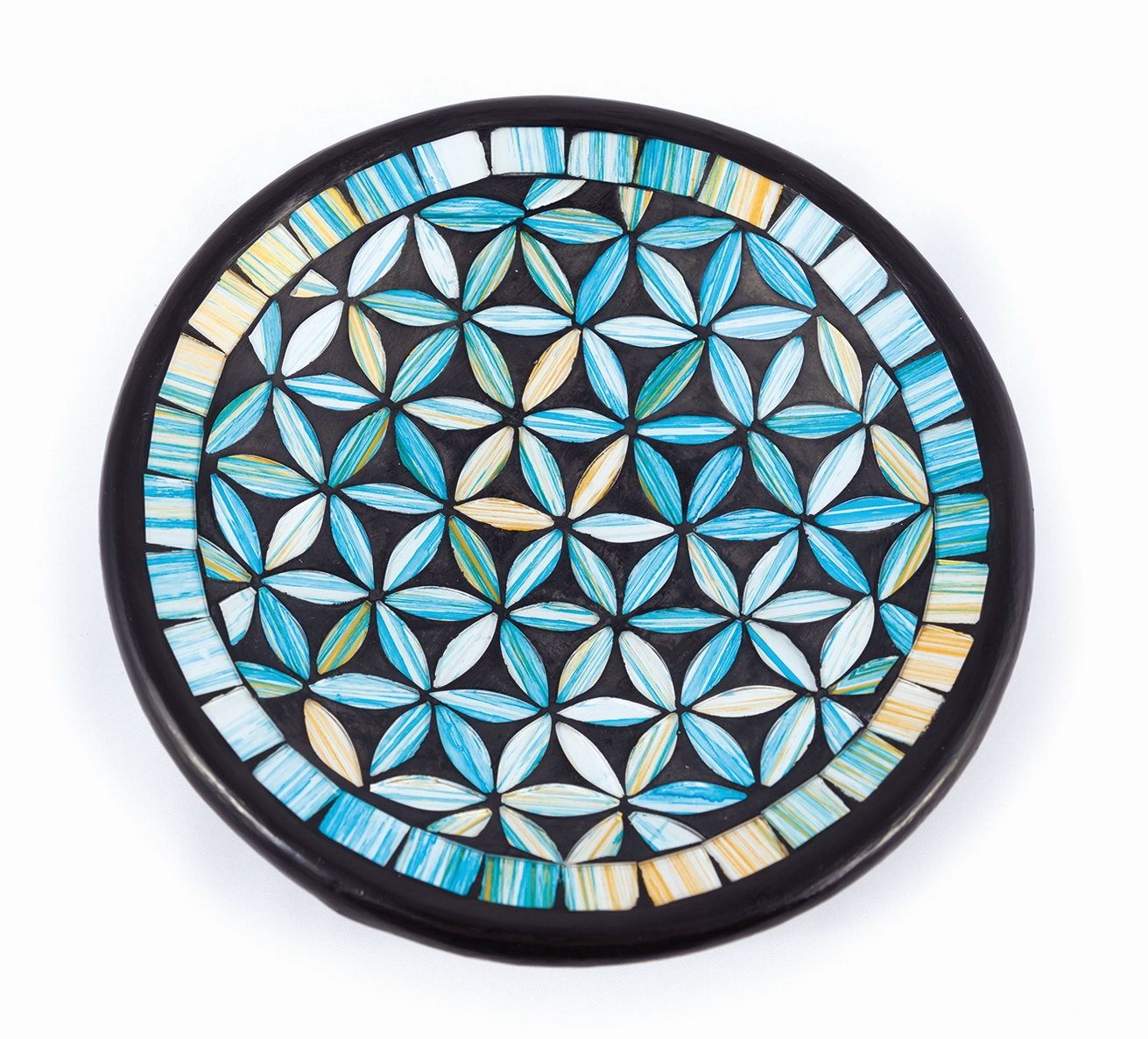 El Puente Schale Schale "Blume des Lebens", Handmade, Glas/Ton / Terrakotta, Handmade