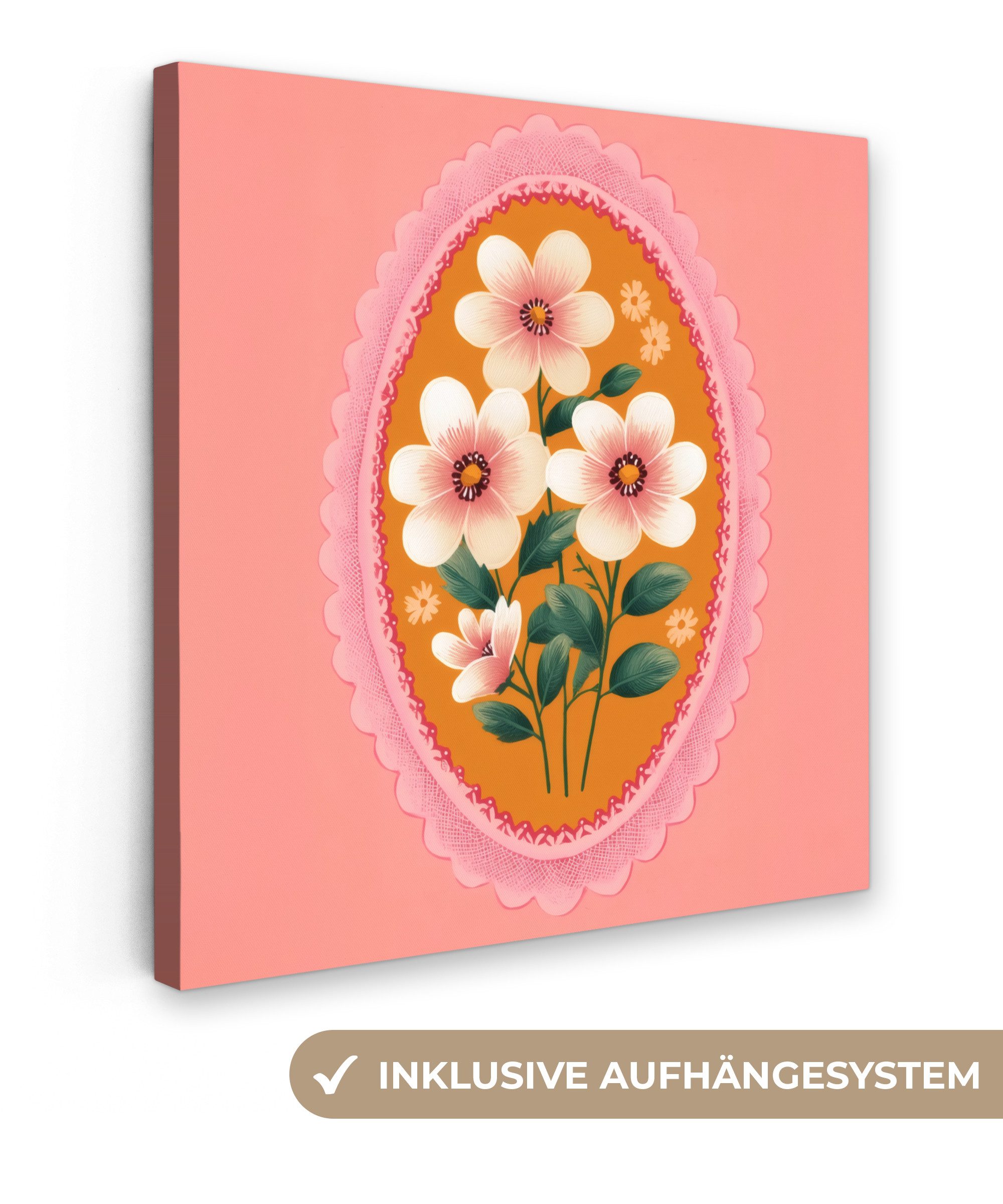 OneMillionCanvasses® Leinwandbild Illustration - Blumen - günstig online kaufen