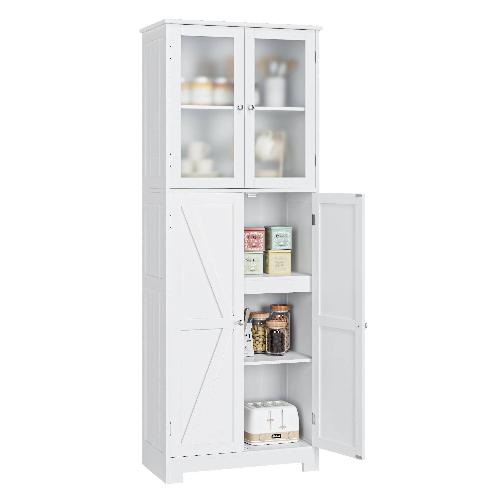 HOMECHO Hochschrank Badezimmerschrank, Küchenschrank mit 4 günstig online kaufen