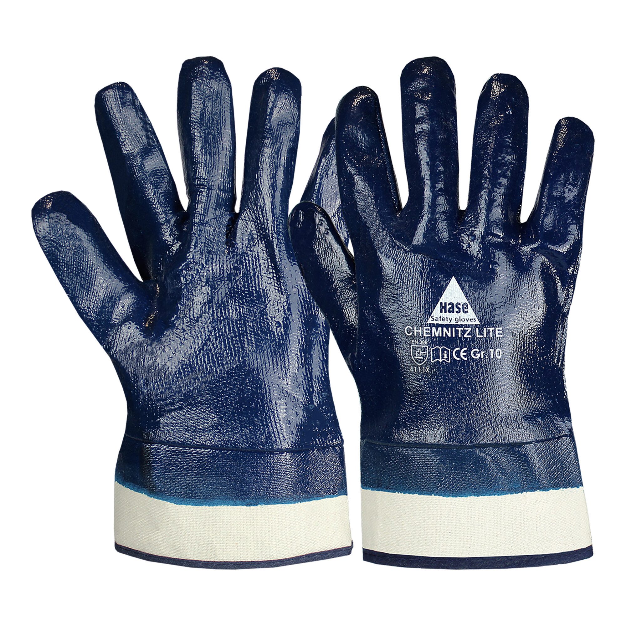 Hase Chemikalien-Schutzhandschuhe Hase Chemnitz Lite Nitrilhandschuh aus Baumwolle Größe 12 12 Stk